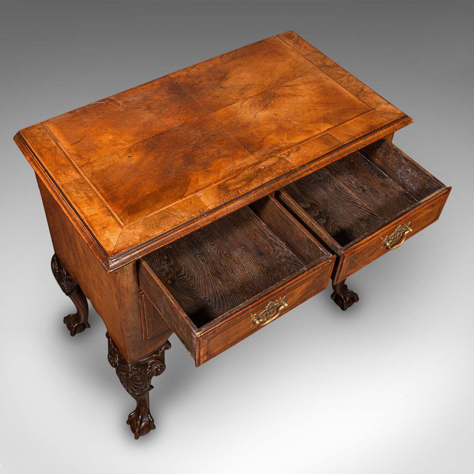 Antique Georgian Revival Lowboy, English, Walnut, Hall, Side Table, Edwardian photo buy