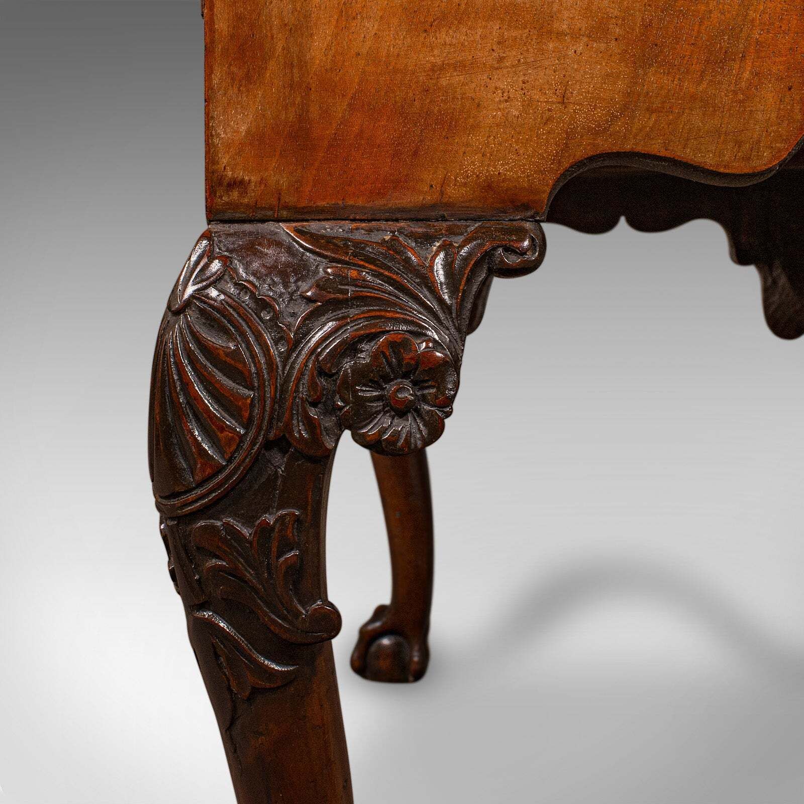 Furniture Antique Georgian Revival Lowboy, English, Walnut, Hall, Side Table, Edwardian photo