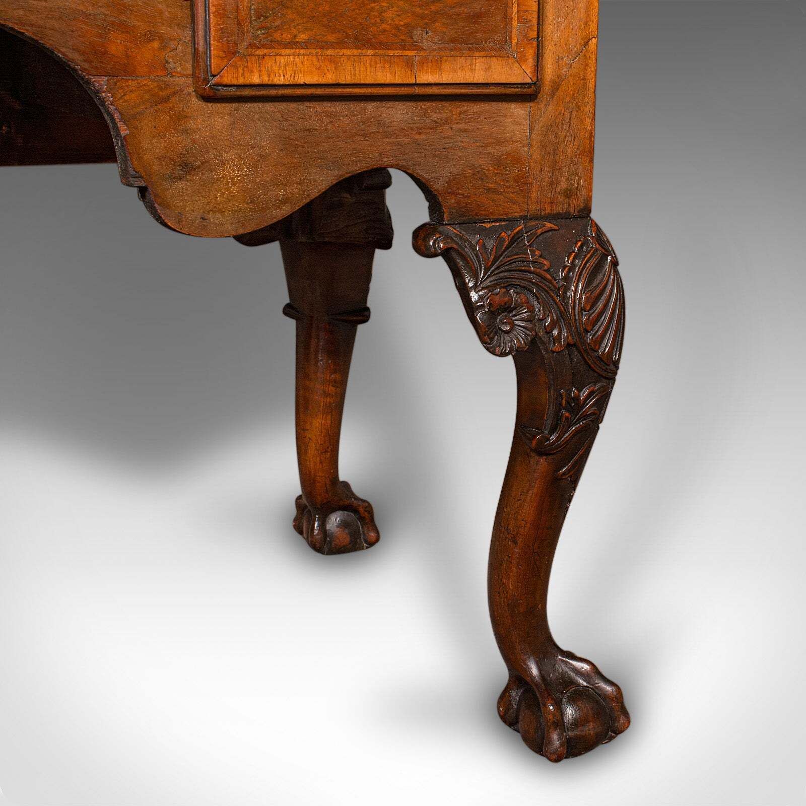 1934.0 Antique Georgian Revival Lowboy, English, Walnut, Hall, Side Table, Edwardian photo