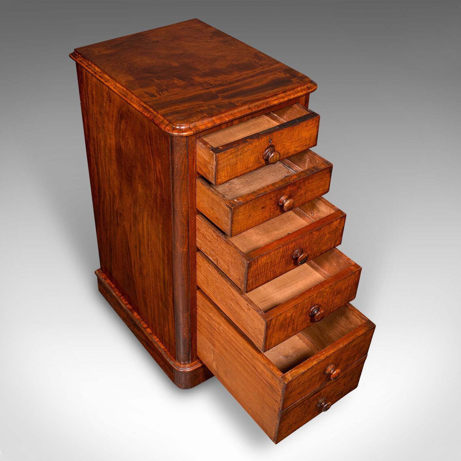 photo furniture Tall Pair Of Antique Nightstands, English, Chest Of Drawers, Bedside, Victorian