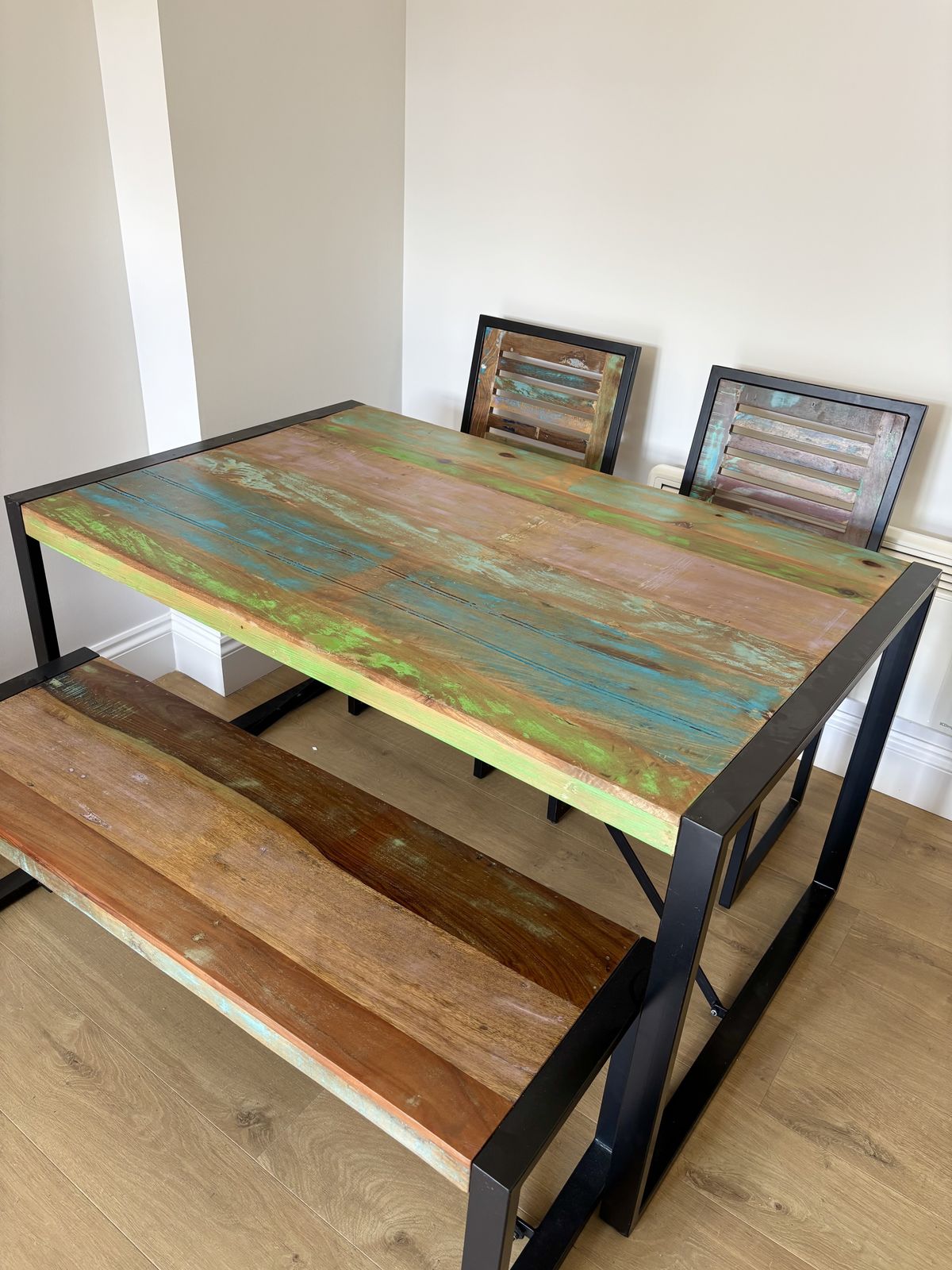Urban Chic 140 Cm Reclaimed Wood Dining Set photo for sale