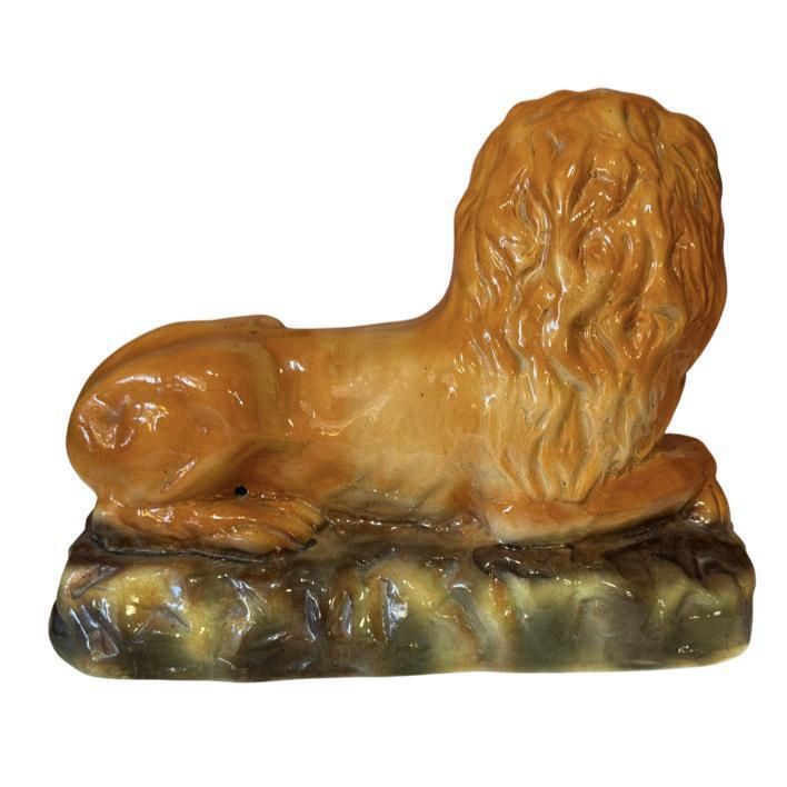 Pair Of Victorian Staffordshire Lions photo 125.0