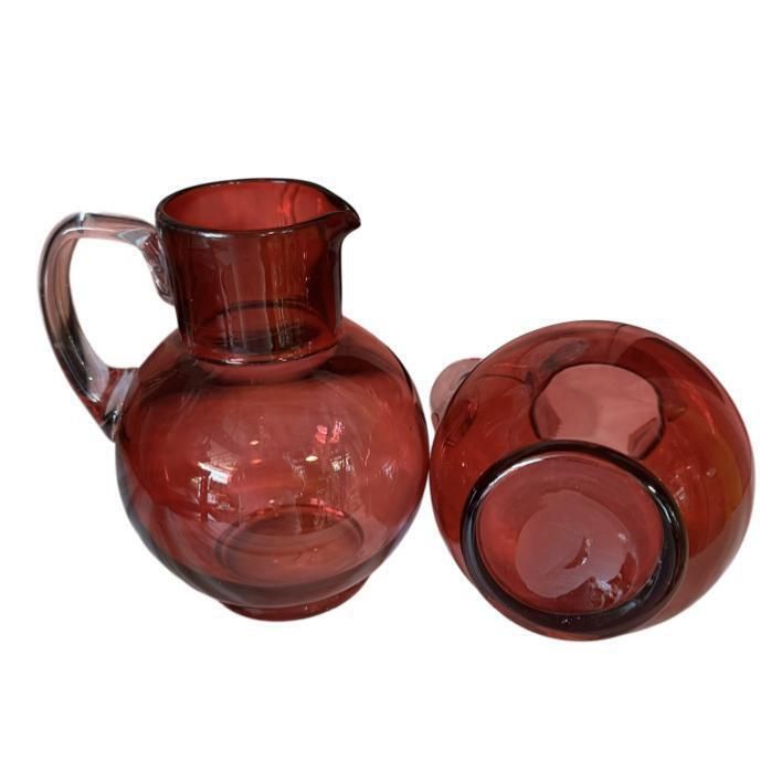 Pair Of Victorian Cranberry Glass Jugs photo Home Decor