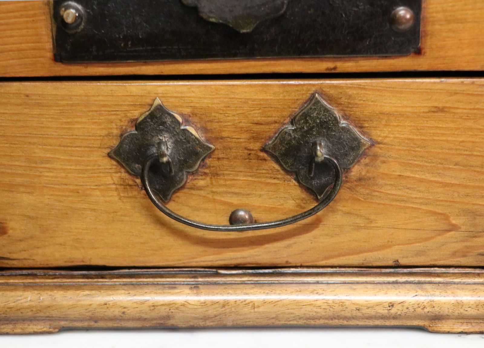 photo buy A Lovely Chinese Vintage Wood And Brass Bound Jewellery Case.