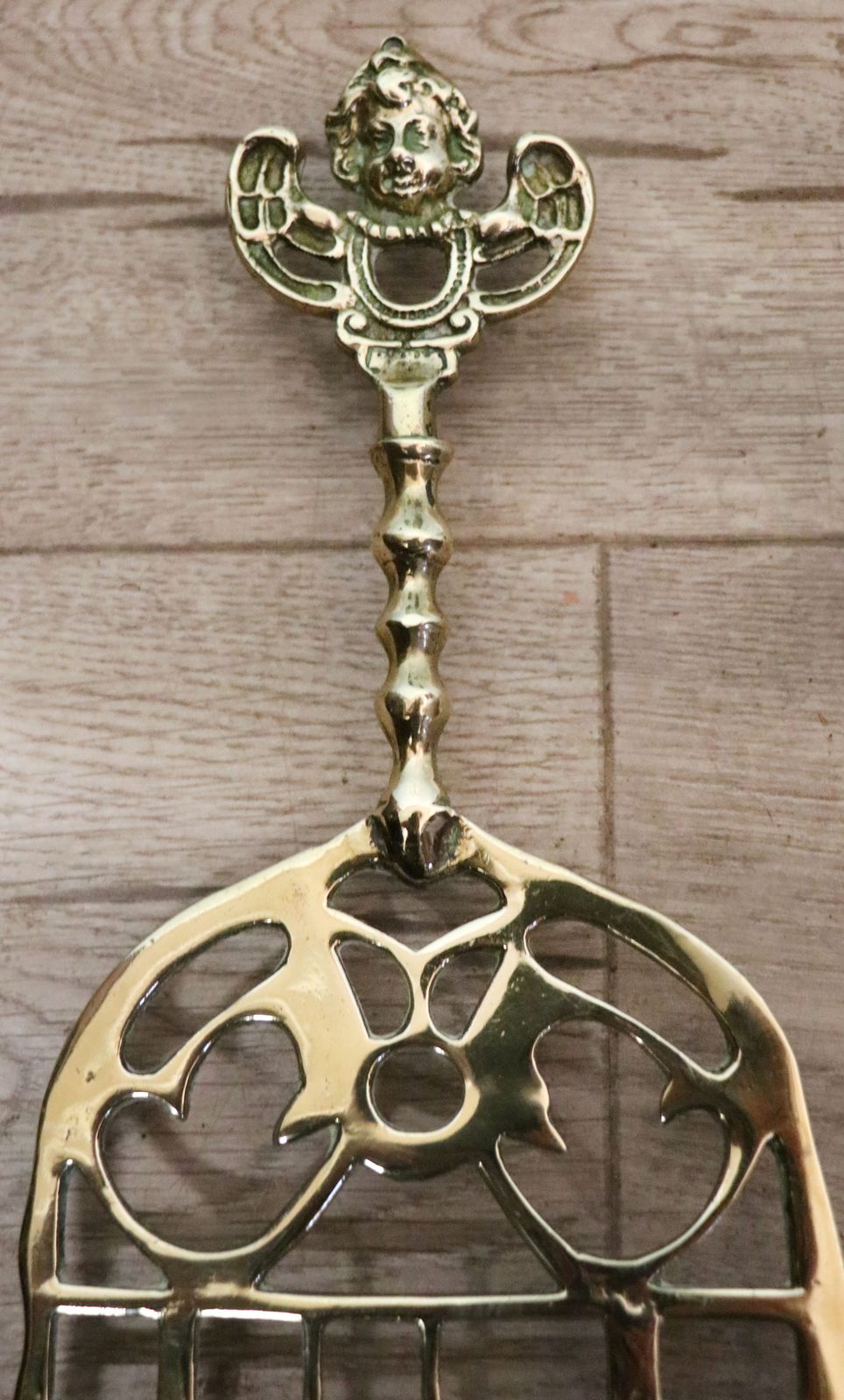 245.0 Fireside Beauty! A Lovely Set Of Victorian Brass Fire Tools. photo