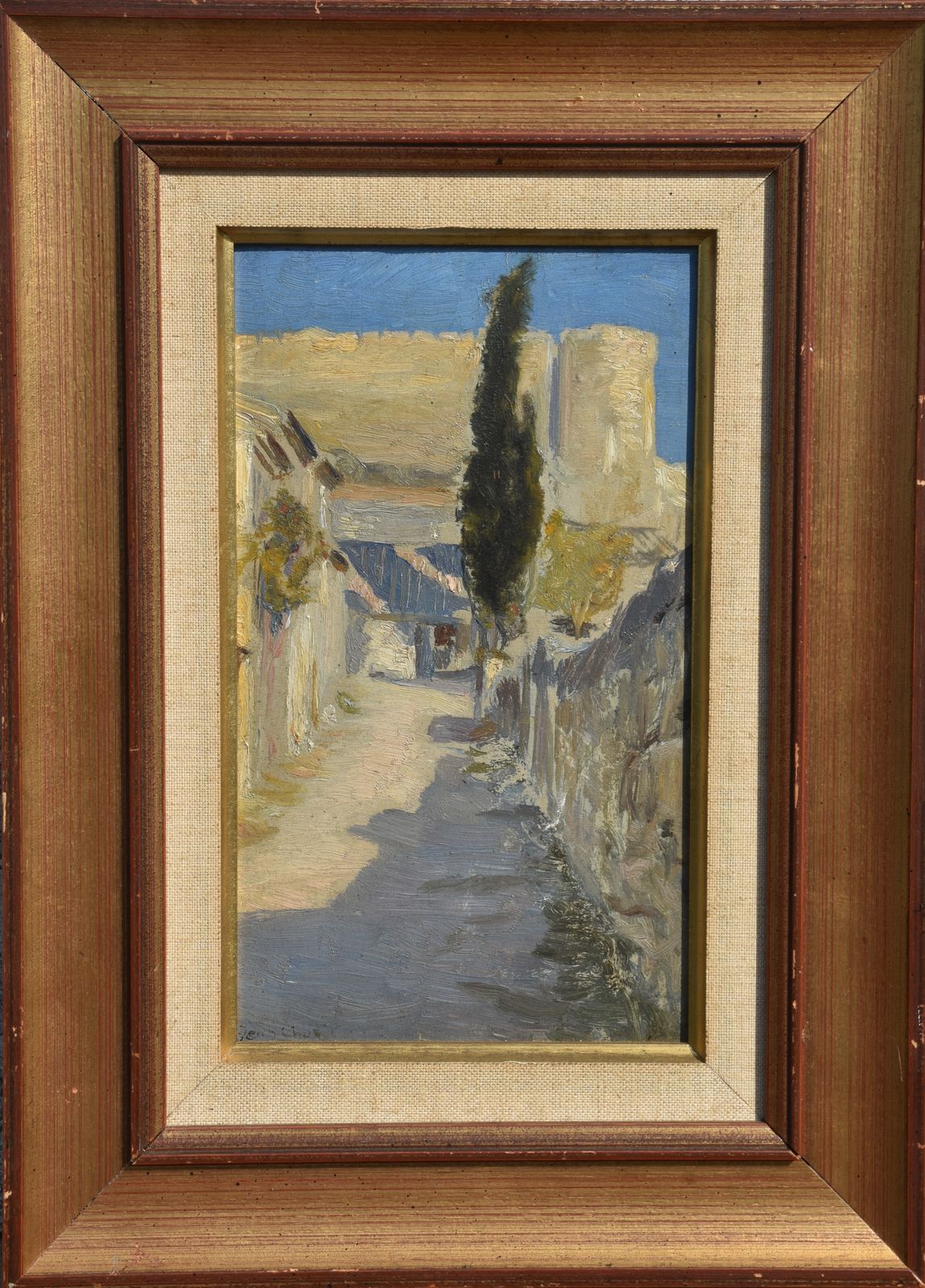 180.0 Jean Chorel, Street View Of Villeneuve Lès Avignon With The Fort Saint André (1919) photo