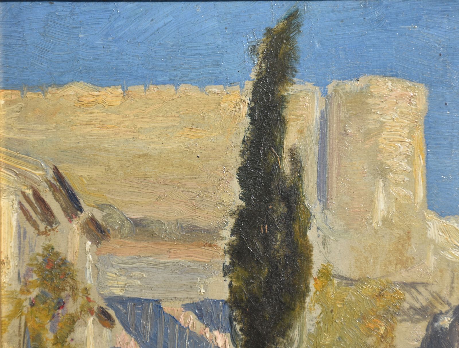 Jean Chorel, Street View Of Villeneuve Lès Avignon With The Fort Saint André (1919) photo for sale