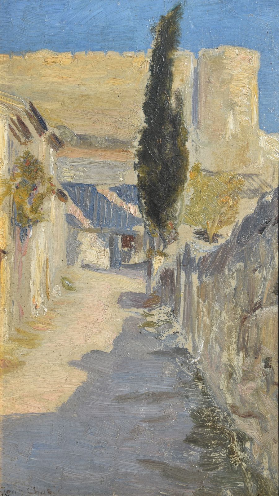 Jean Chorel, Street View Of Villeneuve Lès Avignon With The Fort Saint André (1919)