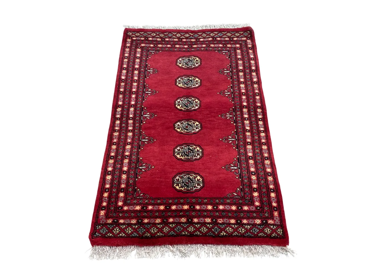 Hand Knotted Bokhara Rug Small Bohemian Oriental Carpet photo vinterior