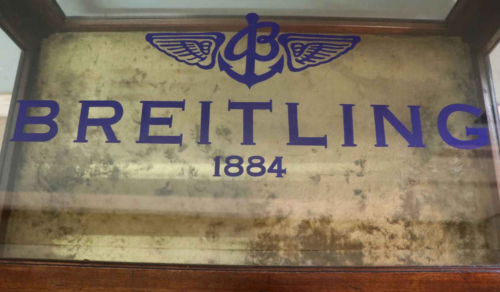 Furniture A Wonderful Vintage Bijouterie Display Table And Sign Written Detail For Breitling Watches. photo