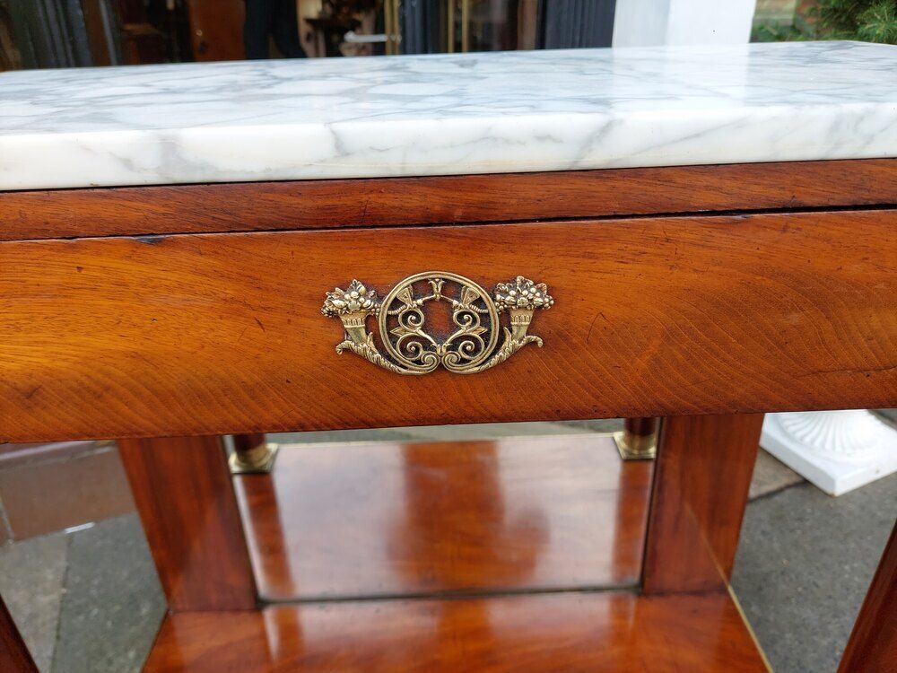 Early 20thc French Figured Mahogany Console Table photo vinterior