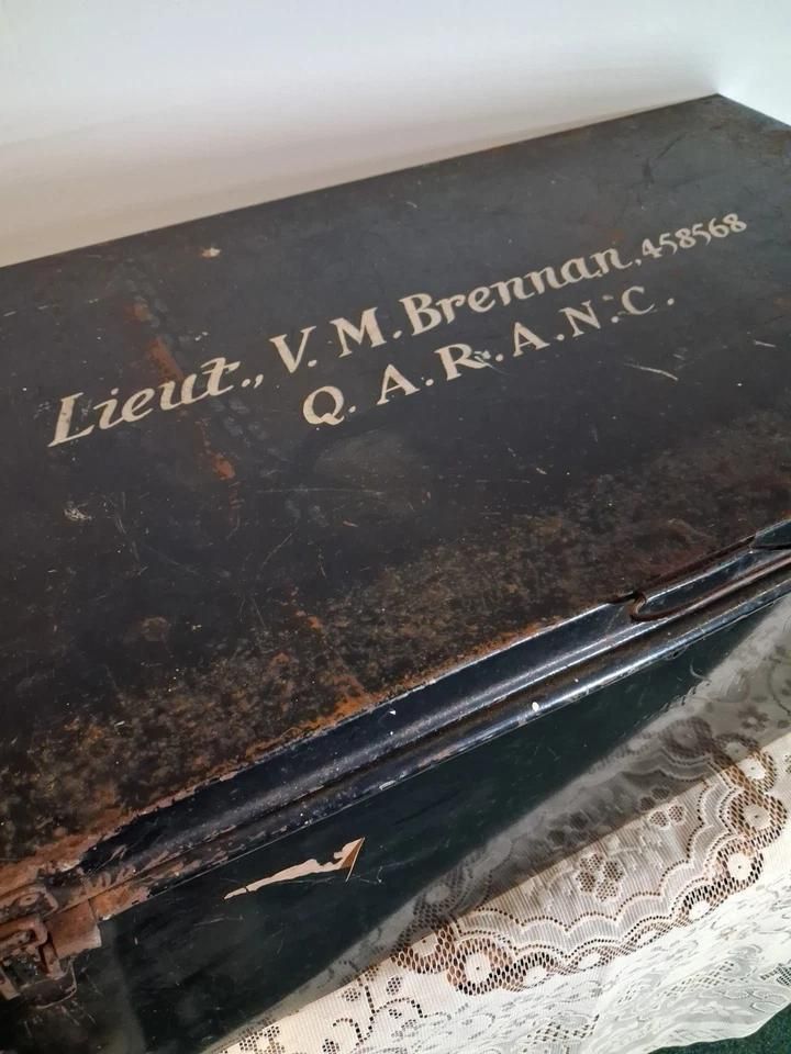 Early 20th Century Military Trunk From Queen Alexandra Royal Army Nursing Co photo furniture