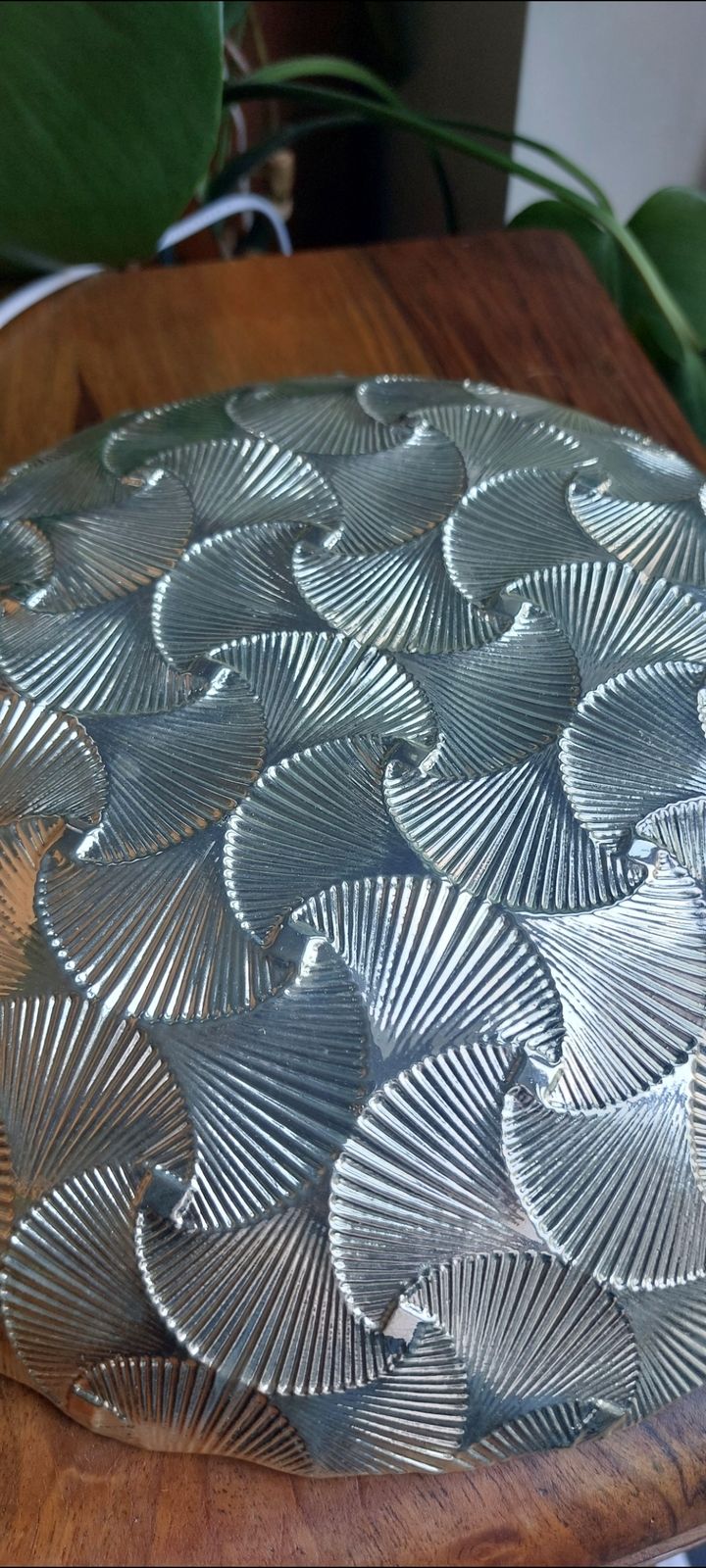 Art Deco Silver Glass Overlay Bowl photo Home Decor