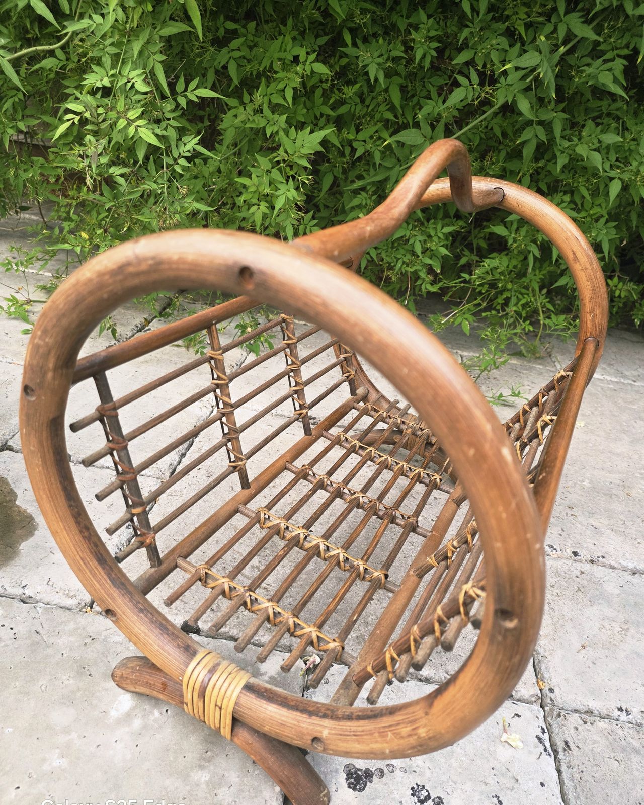 Unusual 1950's Circular Cane Magazine Rack photo 179.0