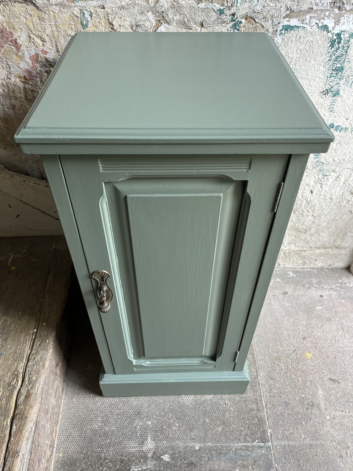 Victorian Green Painted Bedside Pot Cupboard photo furniture