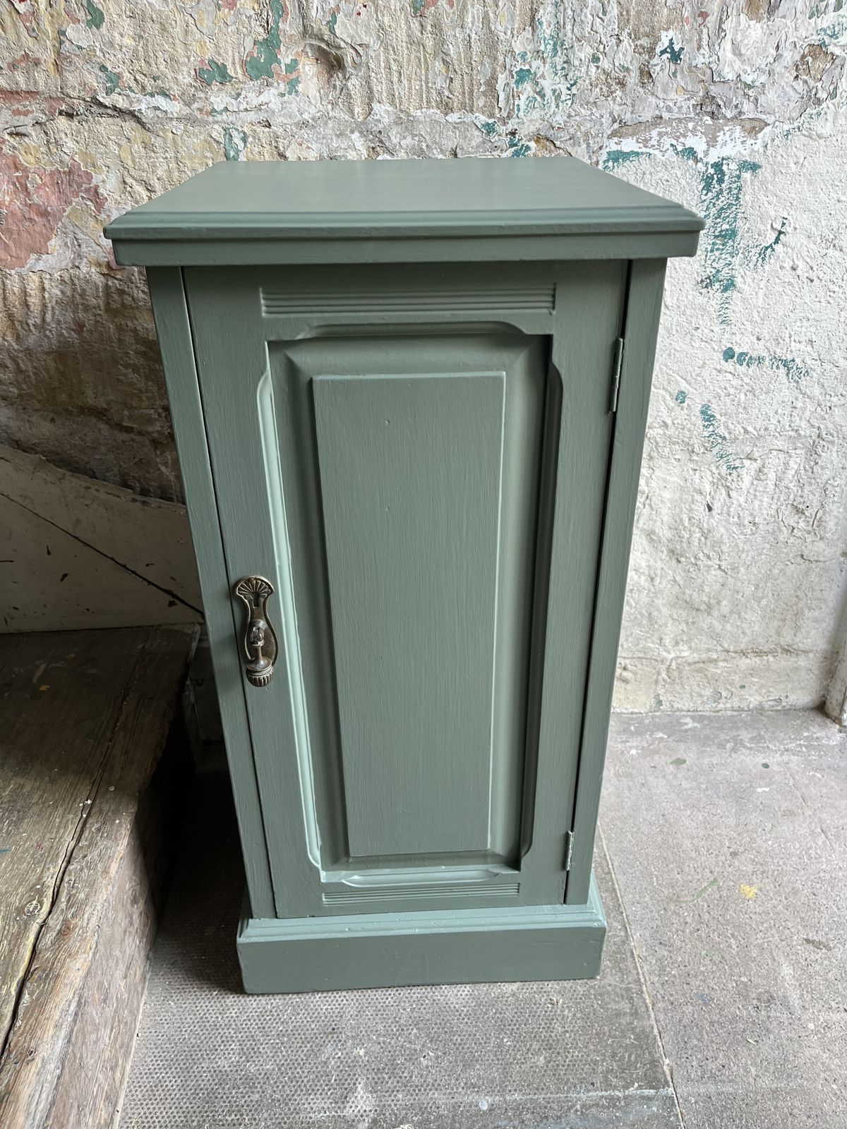Victorian Green Painted Bedside Pot Cupboard