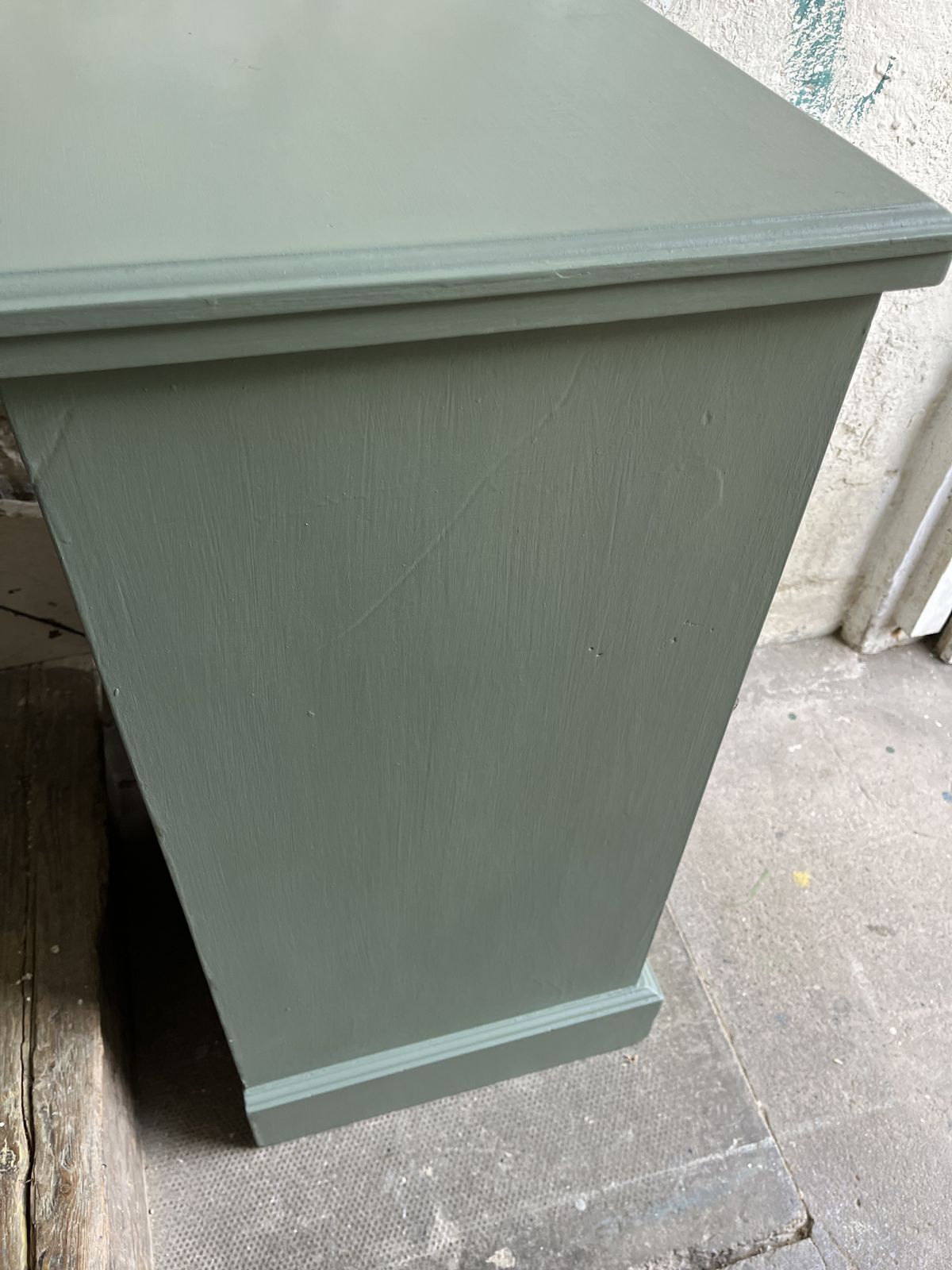 Furniture Victorian Green Painted Bedside Pot Cupboard photo