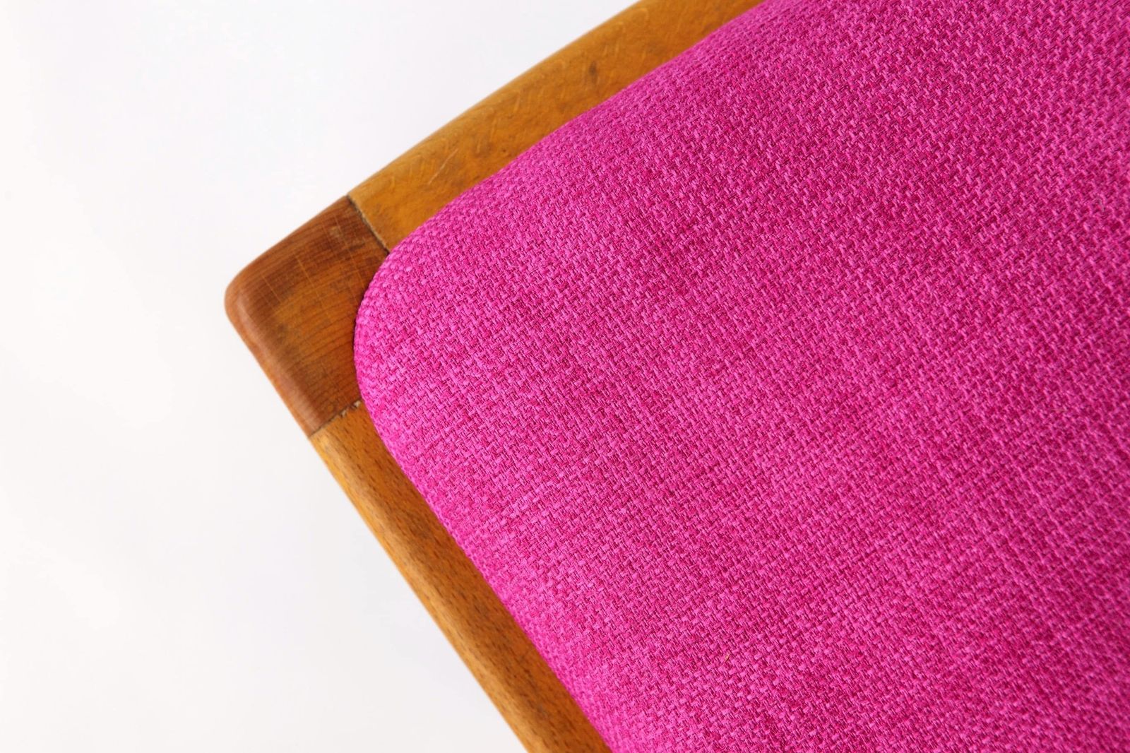 Vintage Magenta Upholstered Beech Dining Chair – Germany, 1960s–1970s photo Furniture