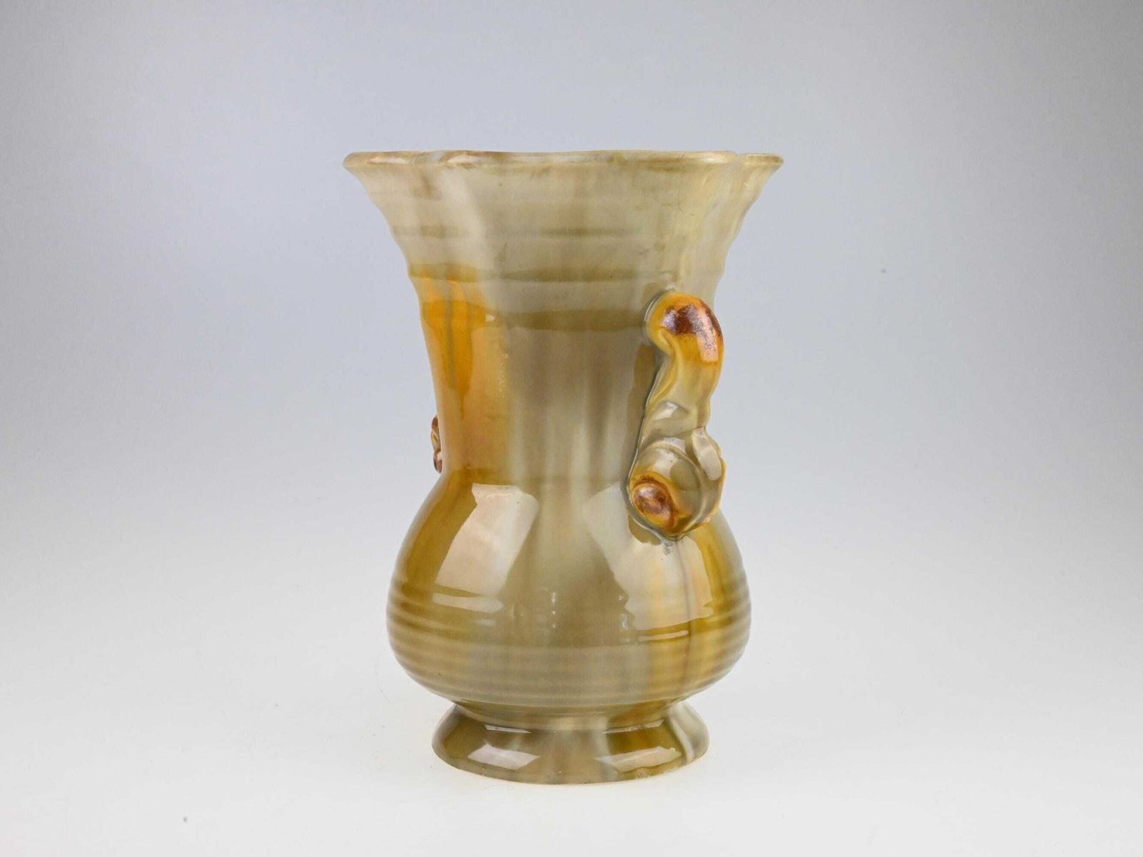 Antique German Art Deco Ceramic Vase, German Pottery, Ceramic Flower Vase, Brown Ceramic Vase, Ceramic Vase, Art Deco Vase, Old Vase photo furniture