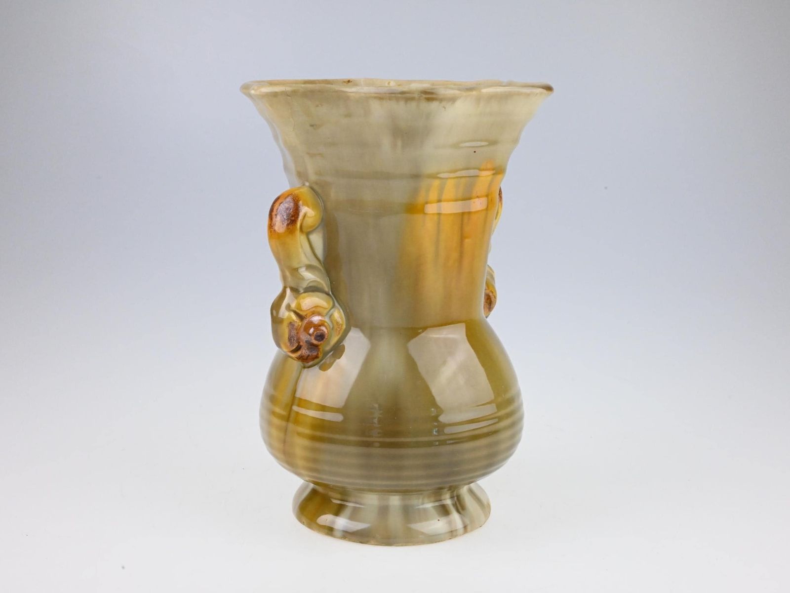 Antique German Art Deco Ceramic Vase, German Pottery, Ceramic Flower Vase, Brown Ceramic Vase, Ceramic Vase, Art Deco Vase, Old Vase photo buy