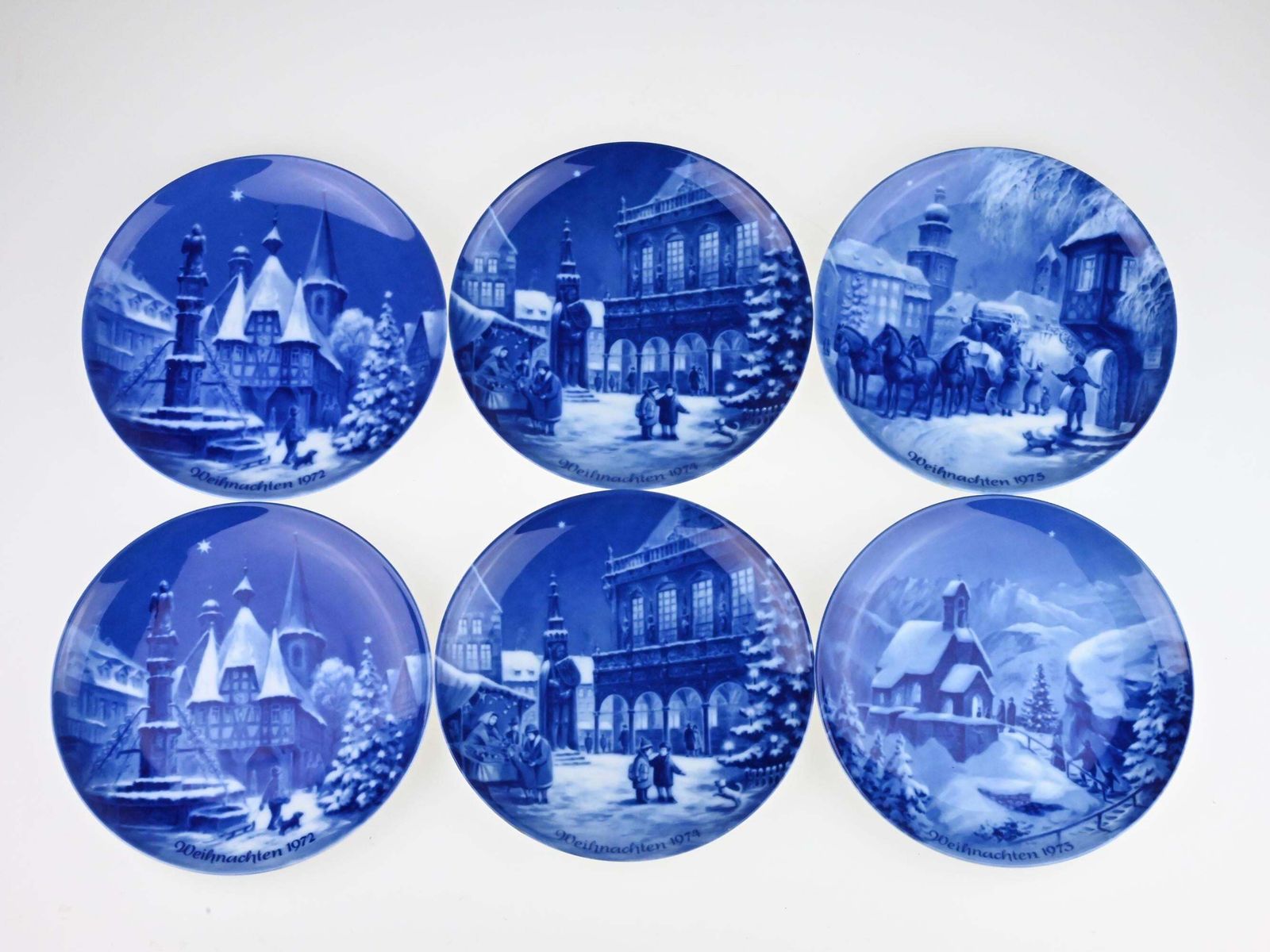 Vintage Berlin Design Christmas Plates Set, German City Winter Scenes, Set Of Ceramic Plates, Berlin Design, Pottery Plates, Vintage Plates