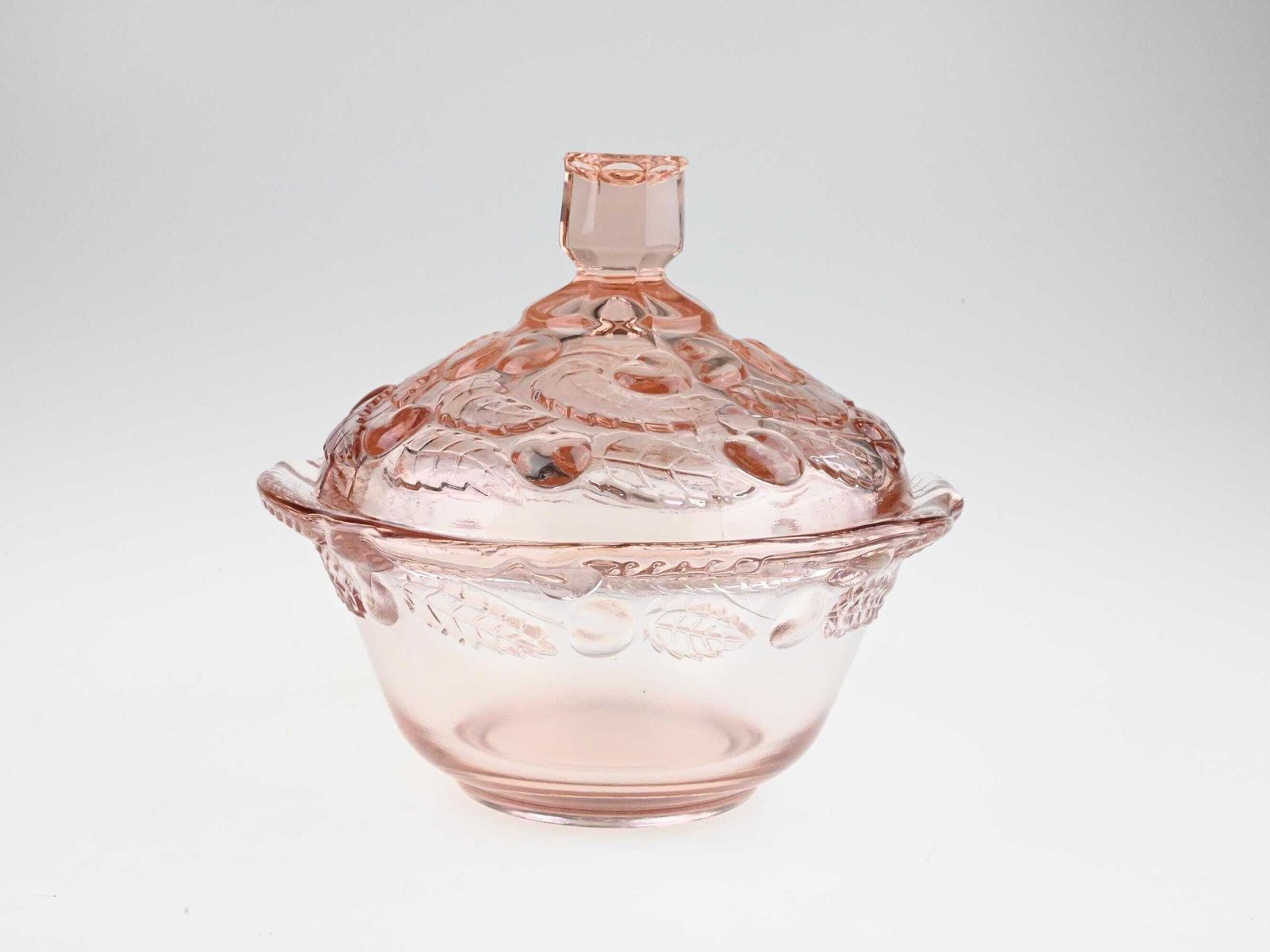 Antique Pink Glass Candy Dish With Lid, Vintage Decorative Box, Pink Bowl, Glass Bowl, Vintage Bowl, Mid Century Bowl, Vintage Glass photo furniture