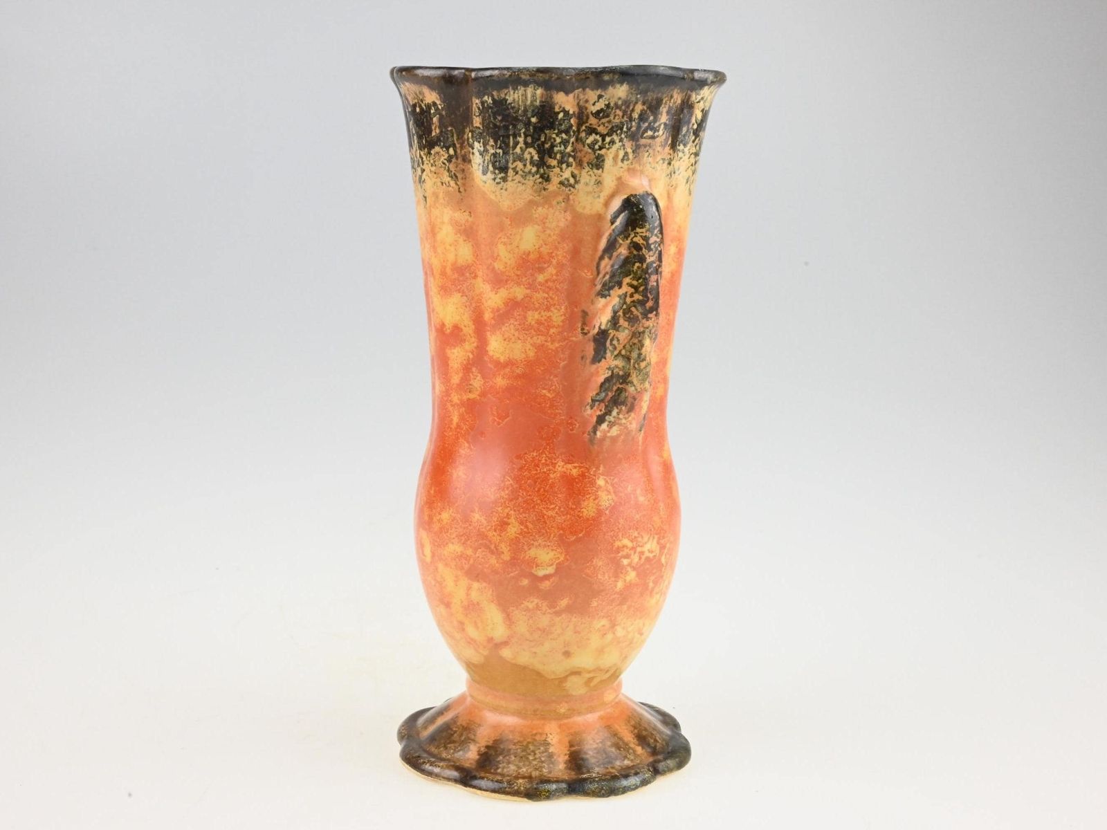 Antique German Art Deco Ceramic Vase, German Pottery, Ceramic Flower Vase, Colorful Ceramic Vase, Ceramic Vase, Art Deco Vase, Old Vase photo vinterior