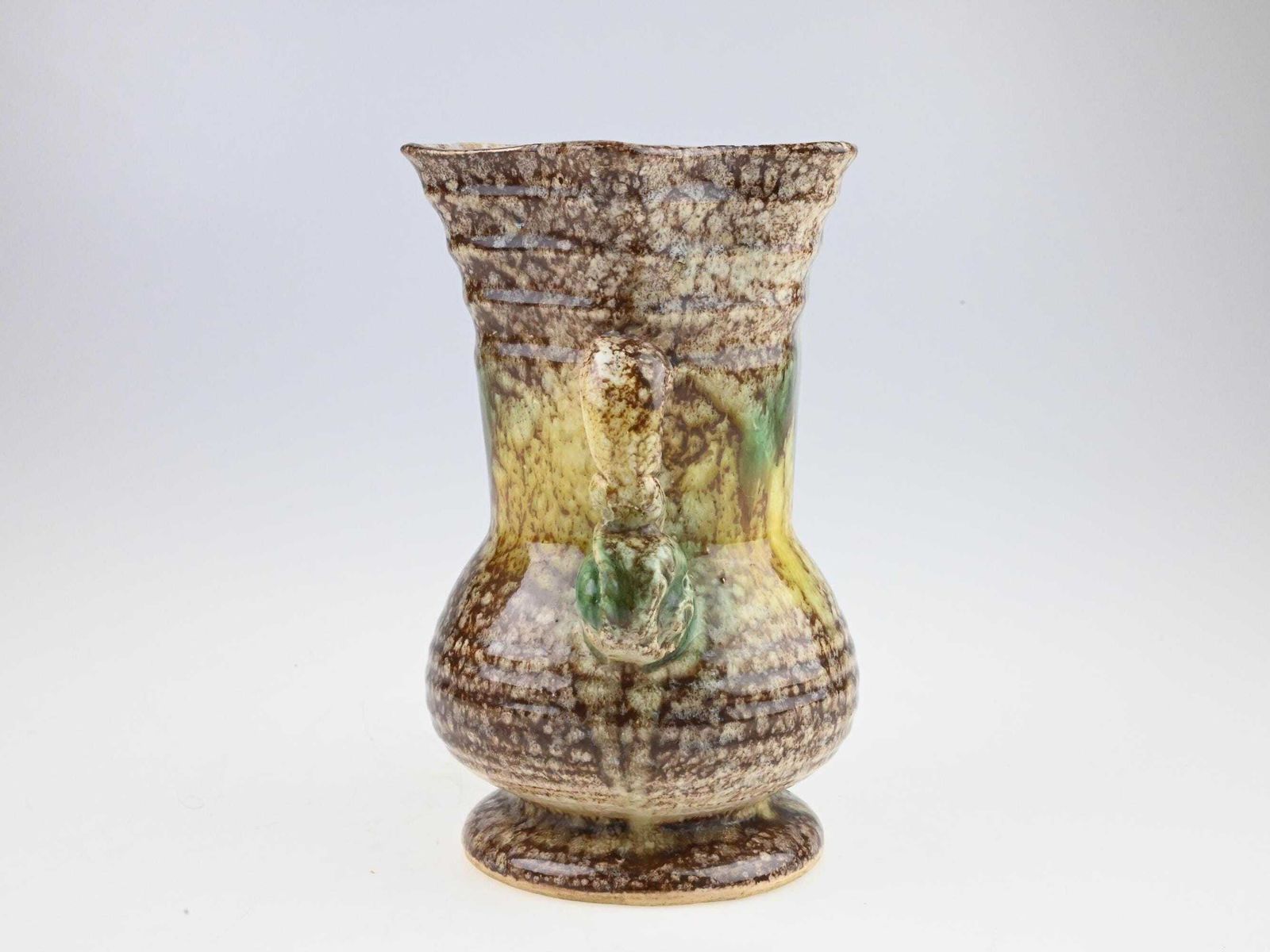 Antique German Art Deco Ceramic Vase, German Pottery, Ceramic Flower Vase, Brown Ceramic Vase, Ceramic Vase, Art Deco Vase, Old Vase photo for sale