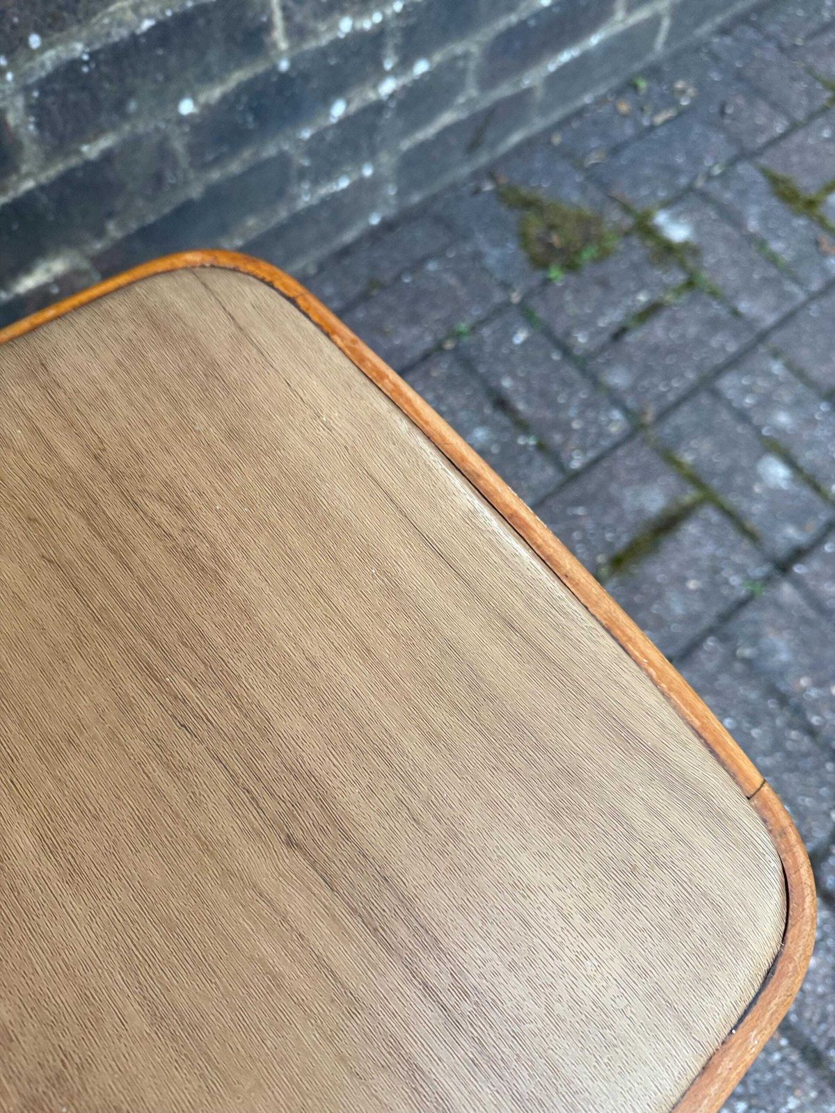 photo furniture Vintage Retro Vinyl Top Wooden Stool – Retro 1960s 1970s Kitchen Or Utility Seat, Wipe Clean Square Padded Top, Compact Design, Retro Stool