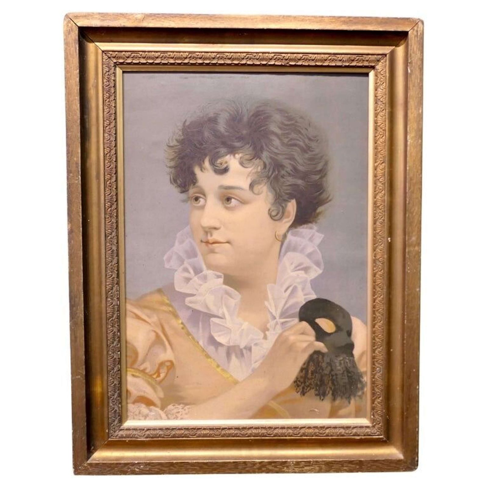 Oil Painting On Board Portrait Of A Masquerade
