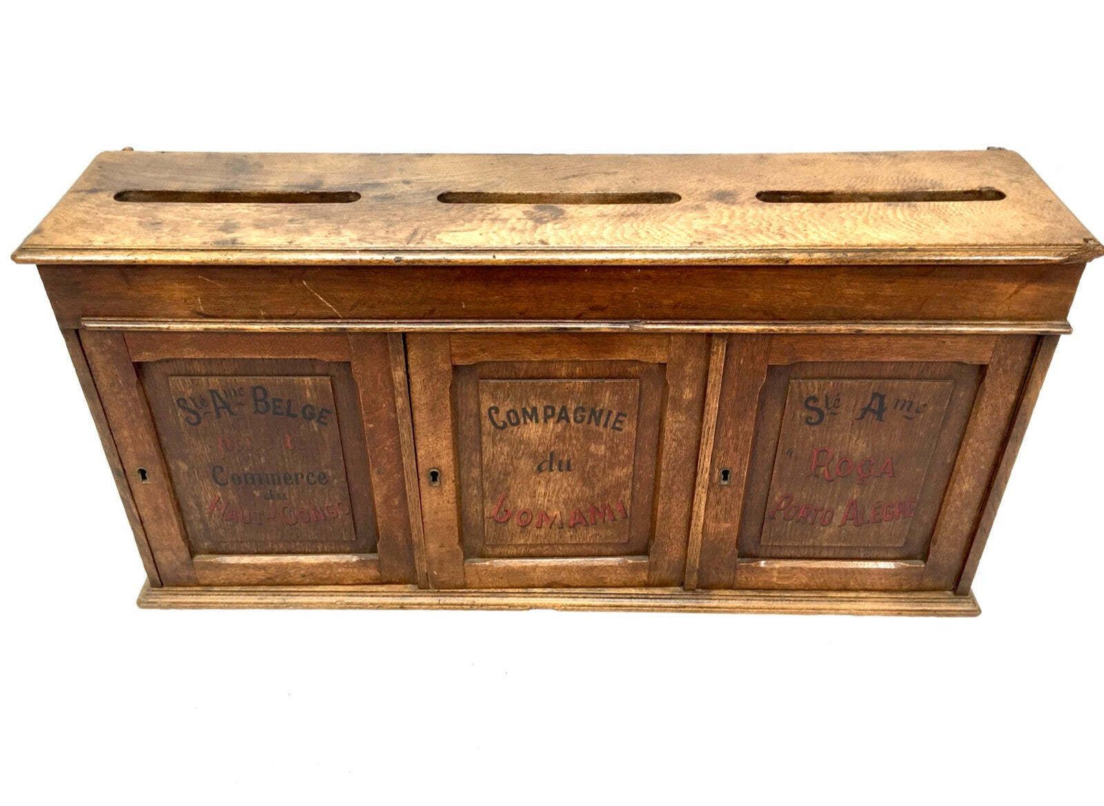 Antique Early 20th Century Large French Wooden Letter / Post Box Cabinet C.1930