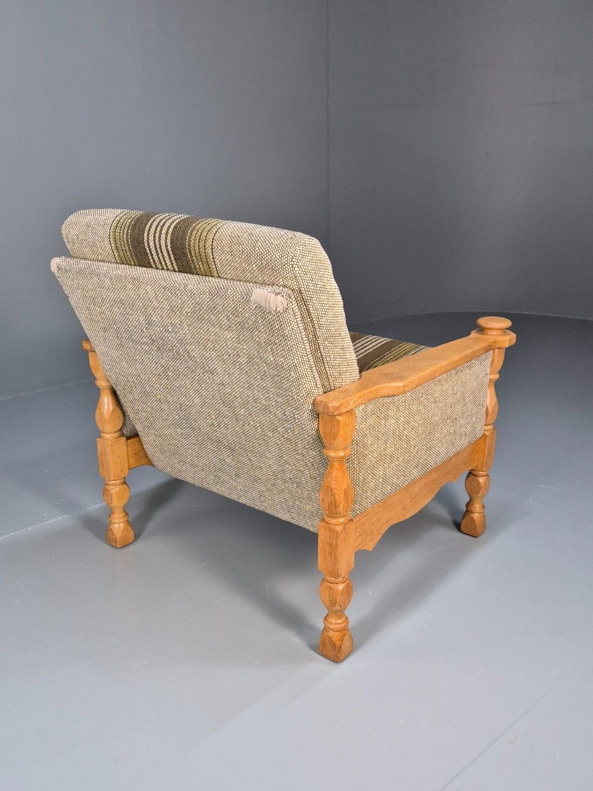 Furniture Vintage Danish Kjaernulf Style Oak And Wool Lounge Chair  1970s Eb9714 Mnor photo