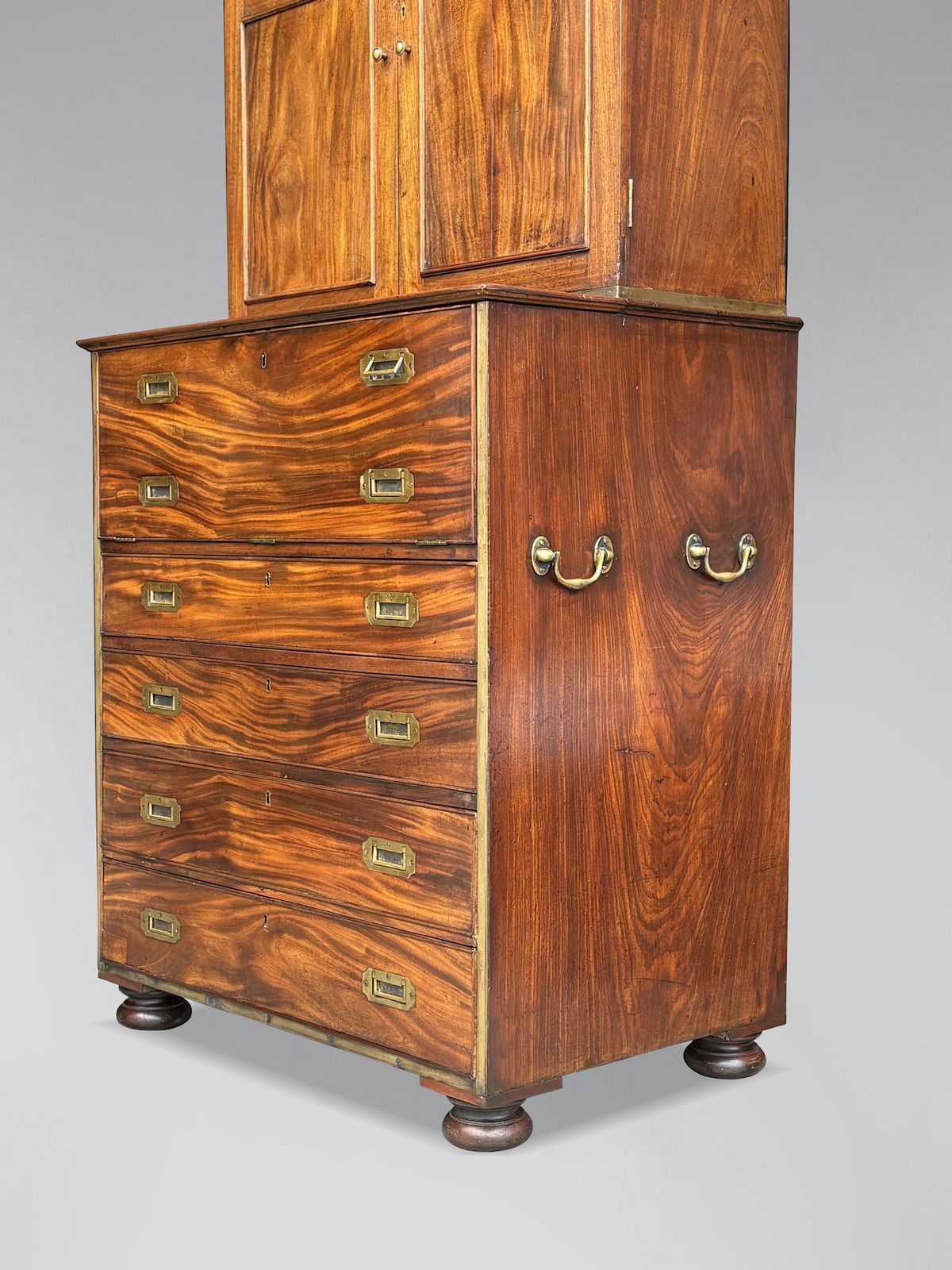 19th Century Victorian Period Mahogany Military Cabinet photo vintage