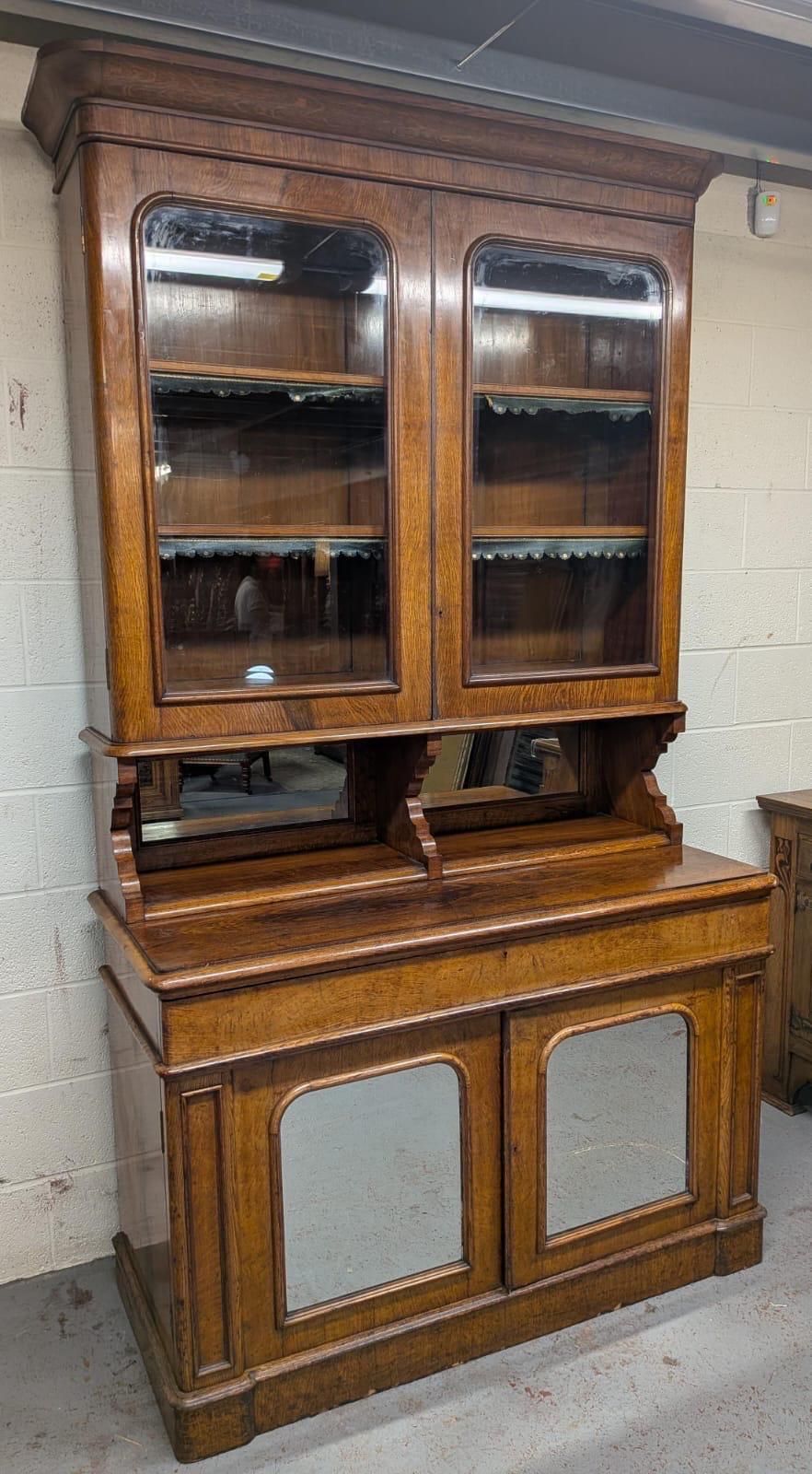 Victorian Pollard Oak Large Bookcase photo furniture