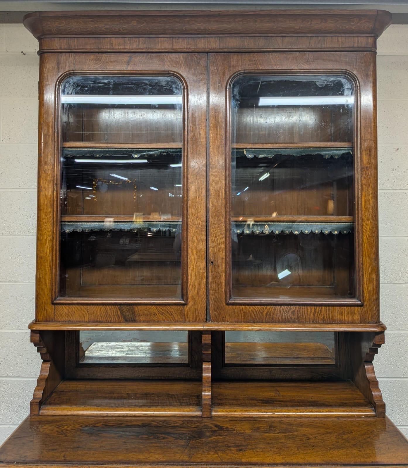 Victorian Pollard Oak Large Bookcase photo 725.0