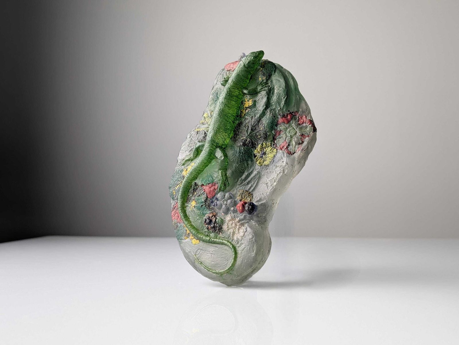 Lizard Sculpture In Pâte De Verre, France, 1920s, Art Nouveau