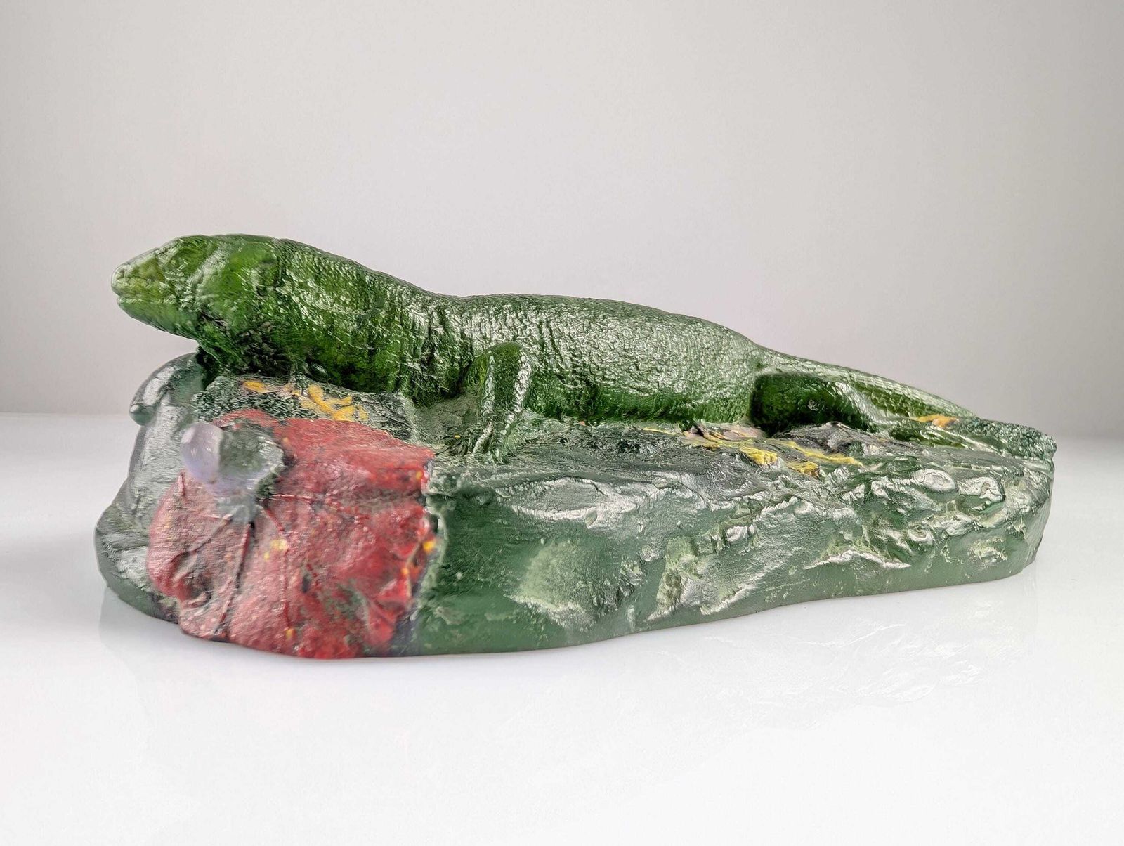 Lizard Sculpture In Pâte De Verre, France, 1920s, Art Nouveau photo for sale