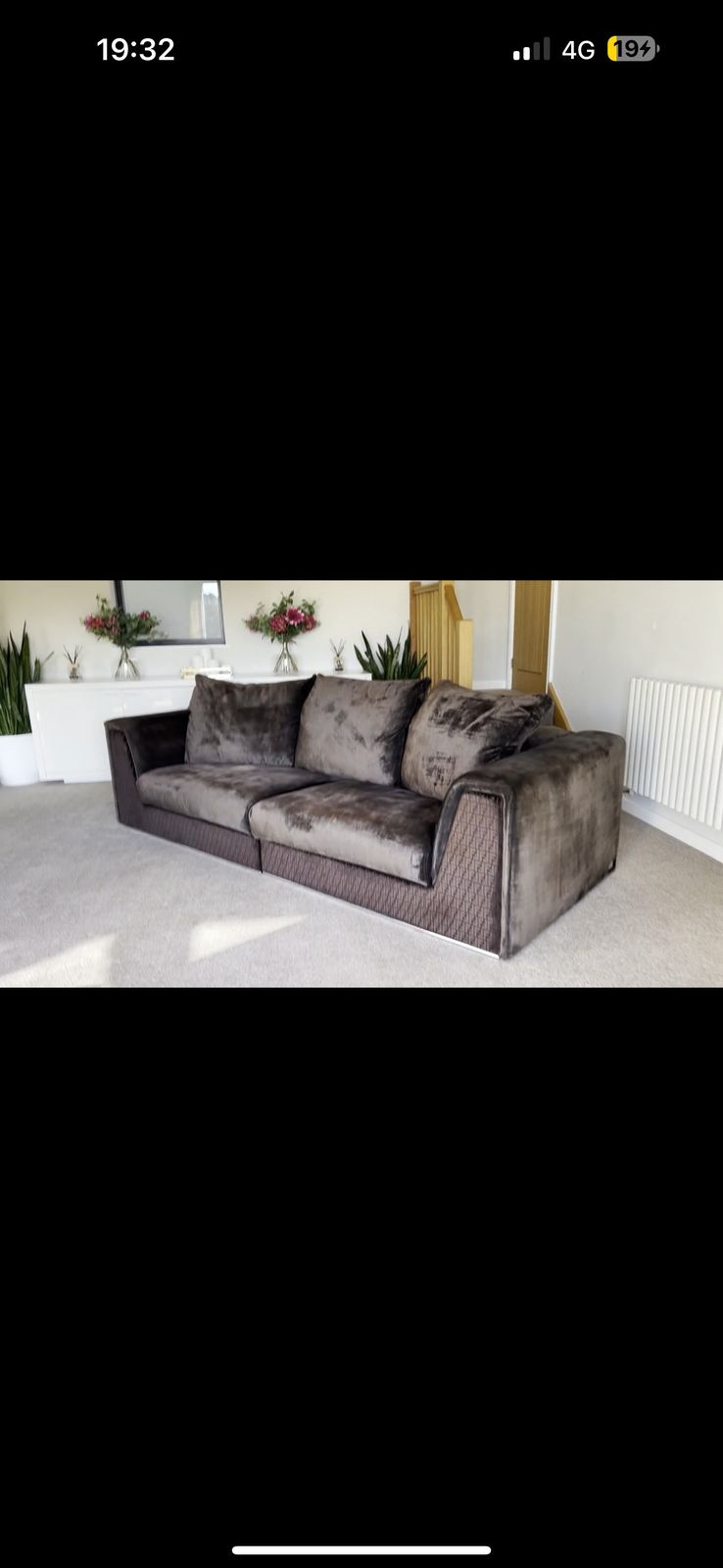 Stunning Fendi Casa Prestige 3 4 Seater Sofa, With Rare Ff Monogram   Cost £25k photo Furniture