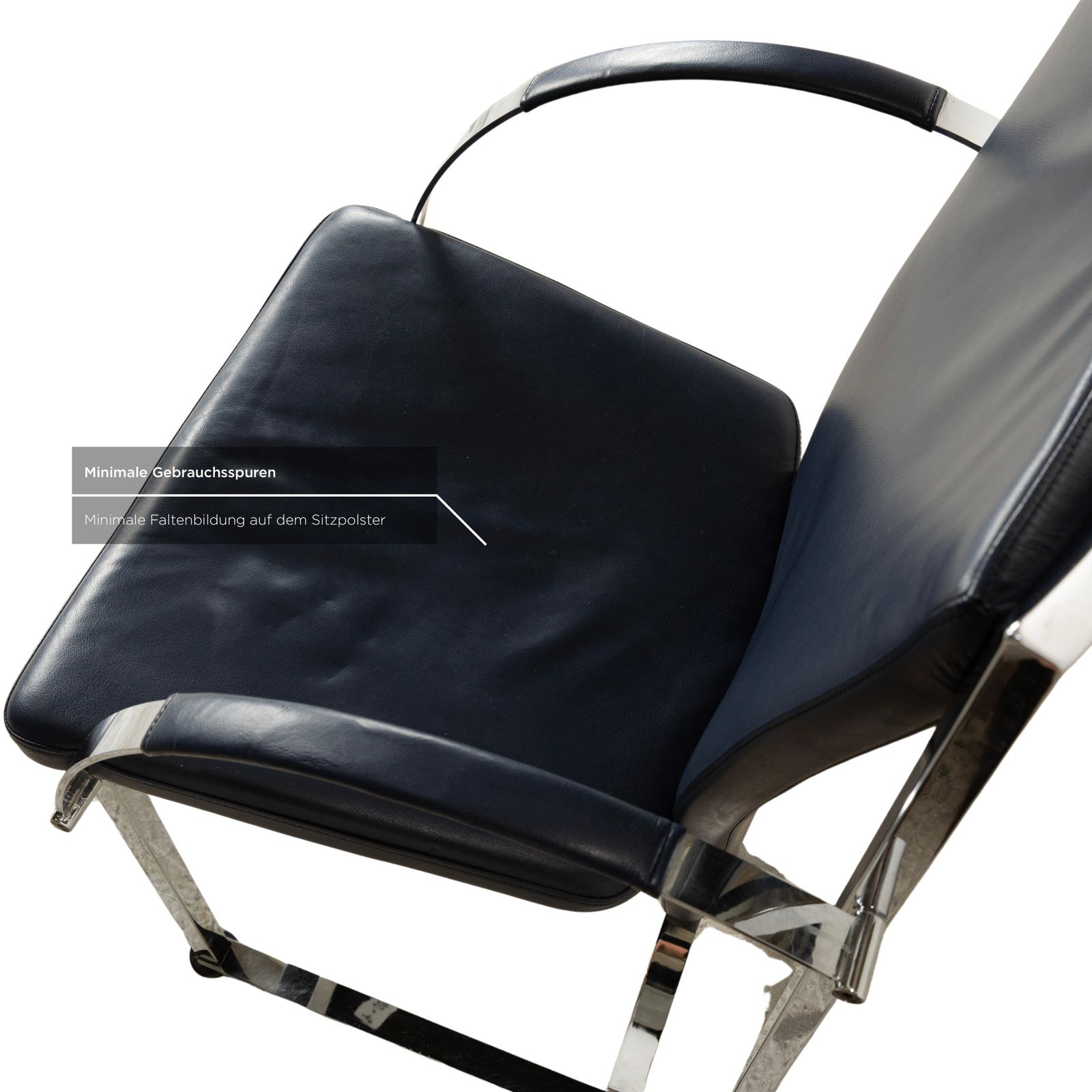 Lot de 6 chaises Ronald Schmitt en cuir bleu photo 2022.0