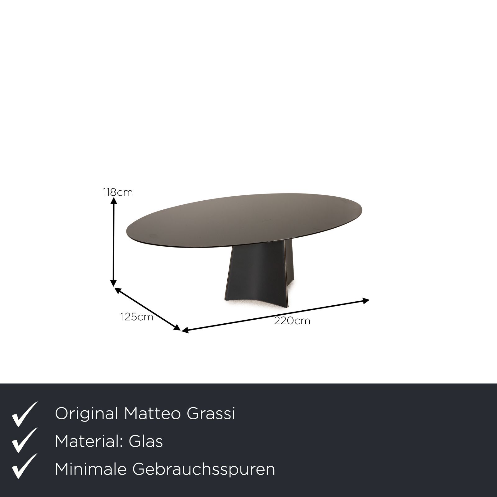 Table à manger Matteo Grassi en verre noir photo furniture