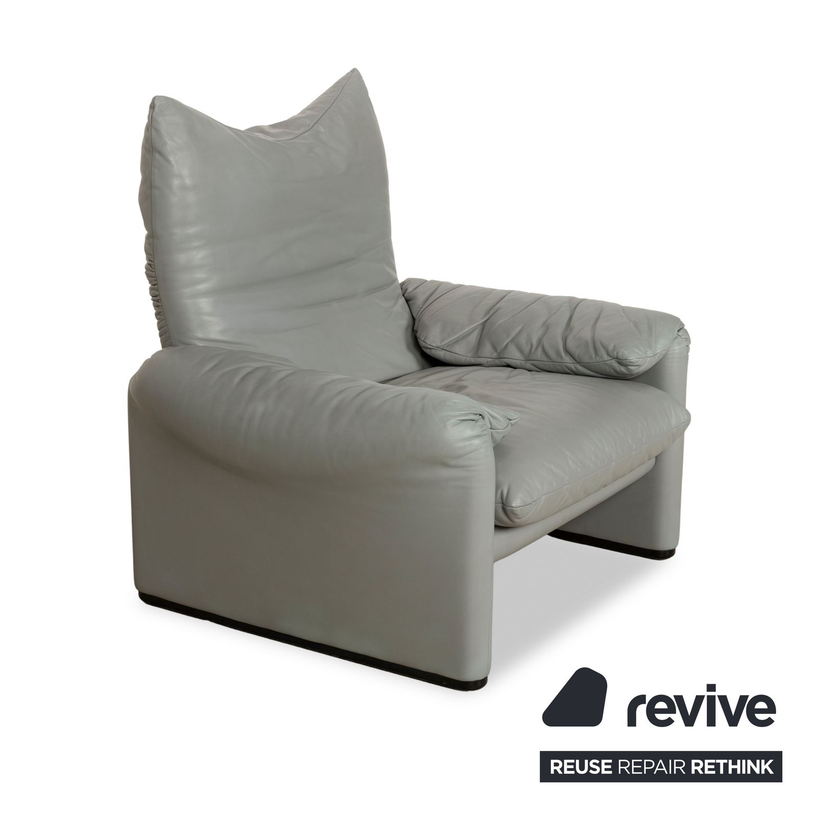 Cassina Maralunga Leather Armchair Grey photo Furniture