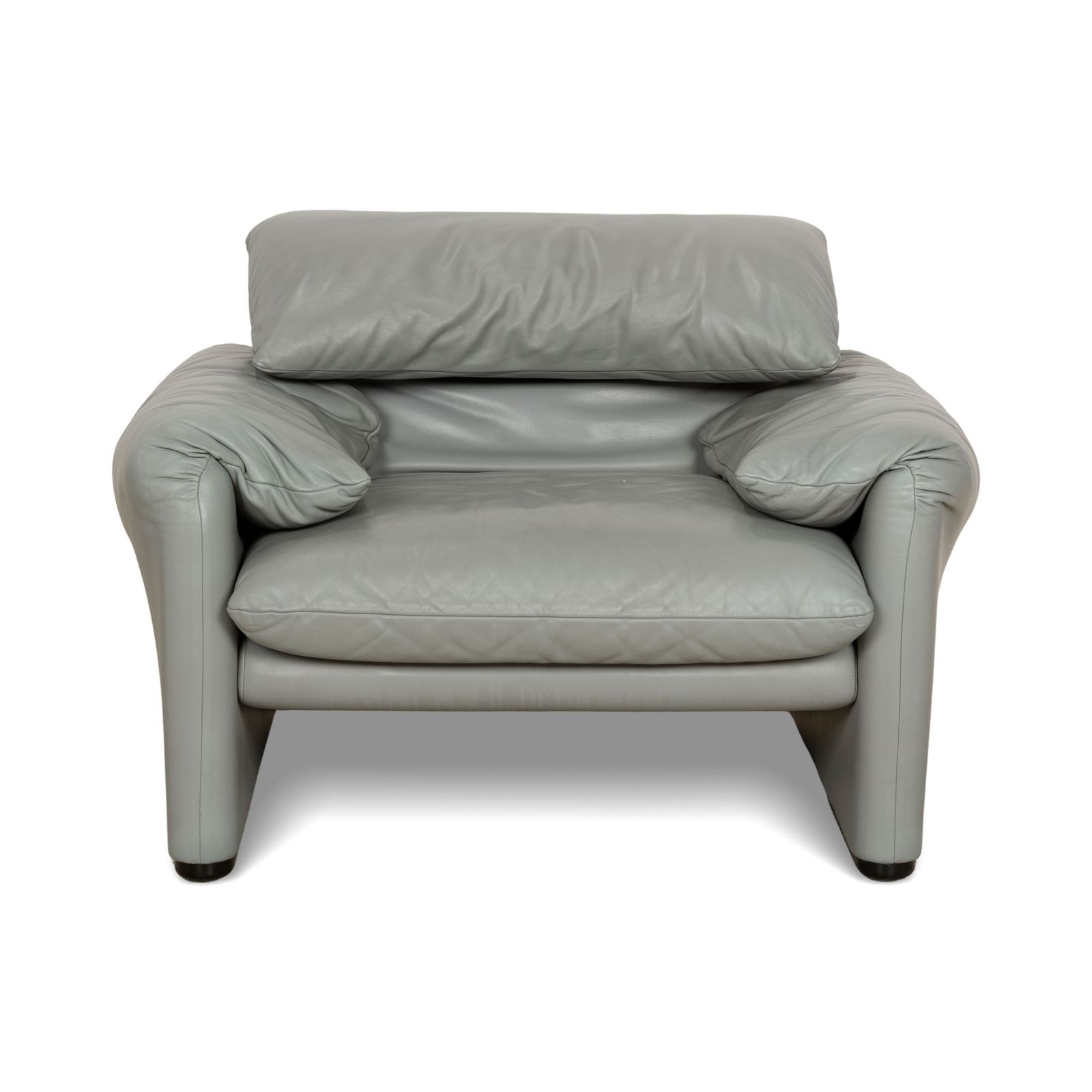 Furniture Cassina Maralunga Leather Armchair Grey photo