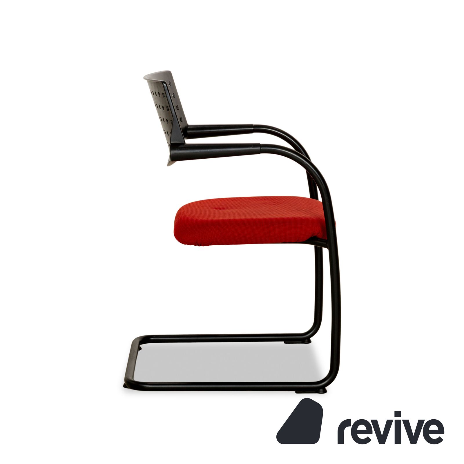 Lot de 6 chaises Vitra Visavis en tissu, rouge et noir photo buy