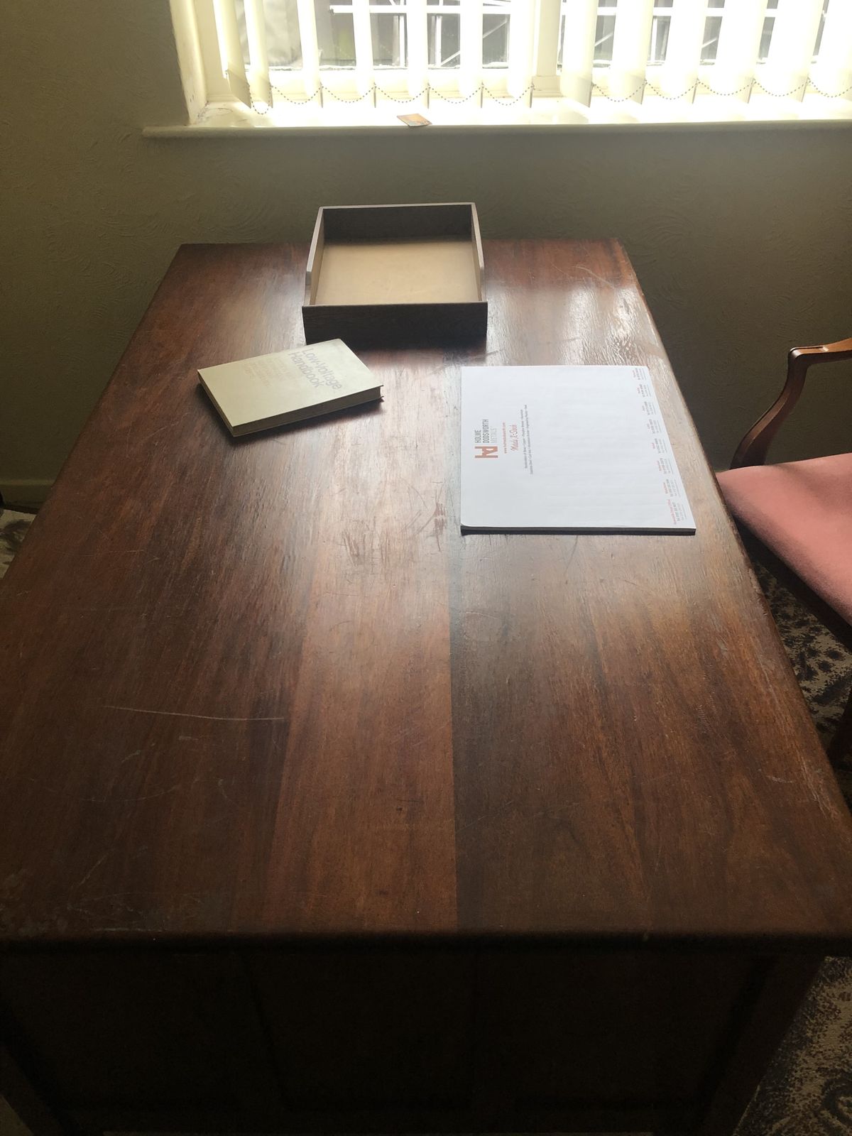 Solid African Hardwood Kneehole Partner Desk Circa 1930 1950 Good Condition photo 250.0
