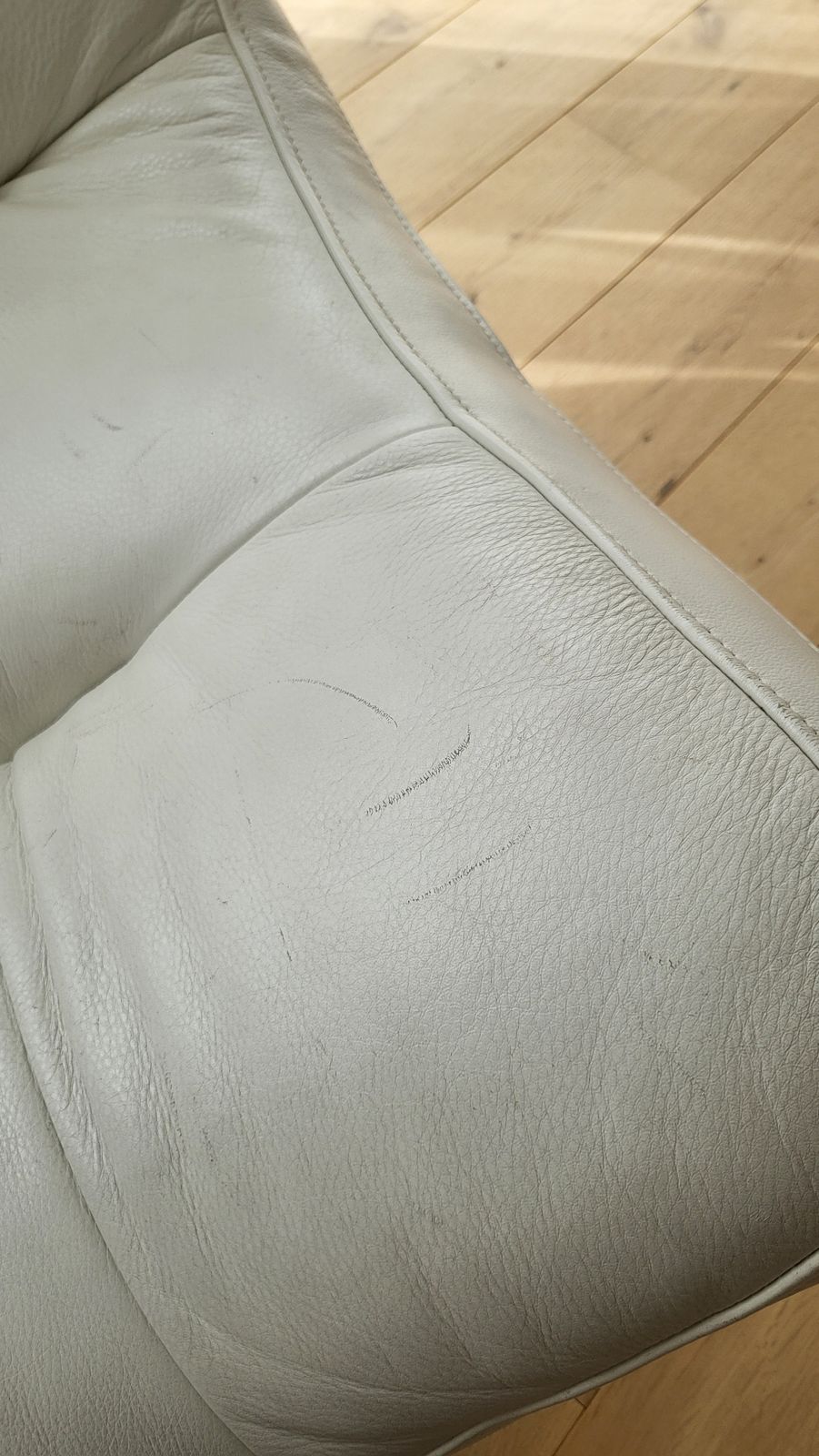 Furniture Village White Leather Salvador Swivel Chair And Footstool photo Furniture