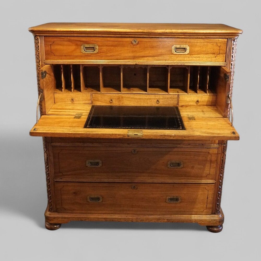 Victorian Camphor Wood Secretaire Military Chest photo furniture
