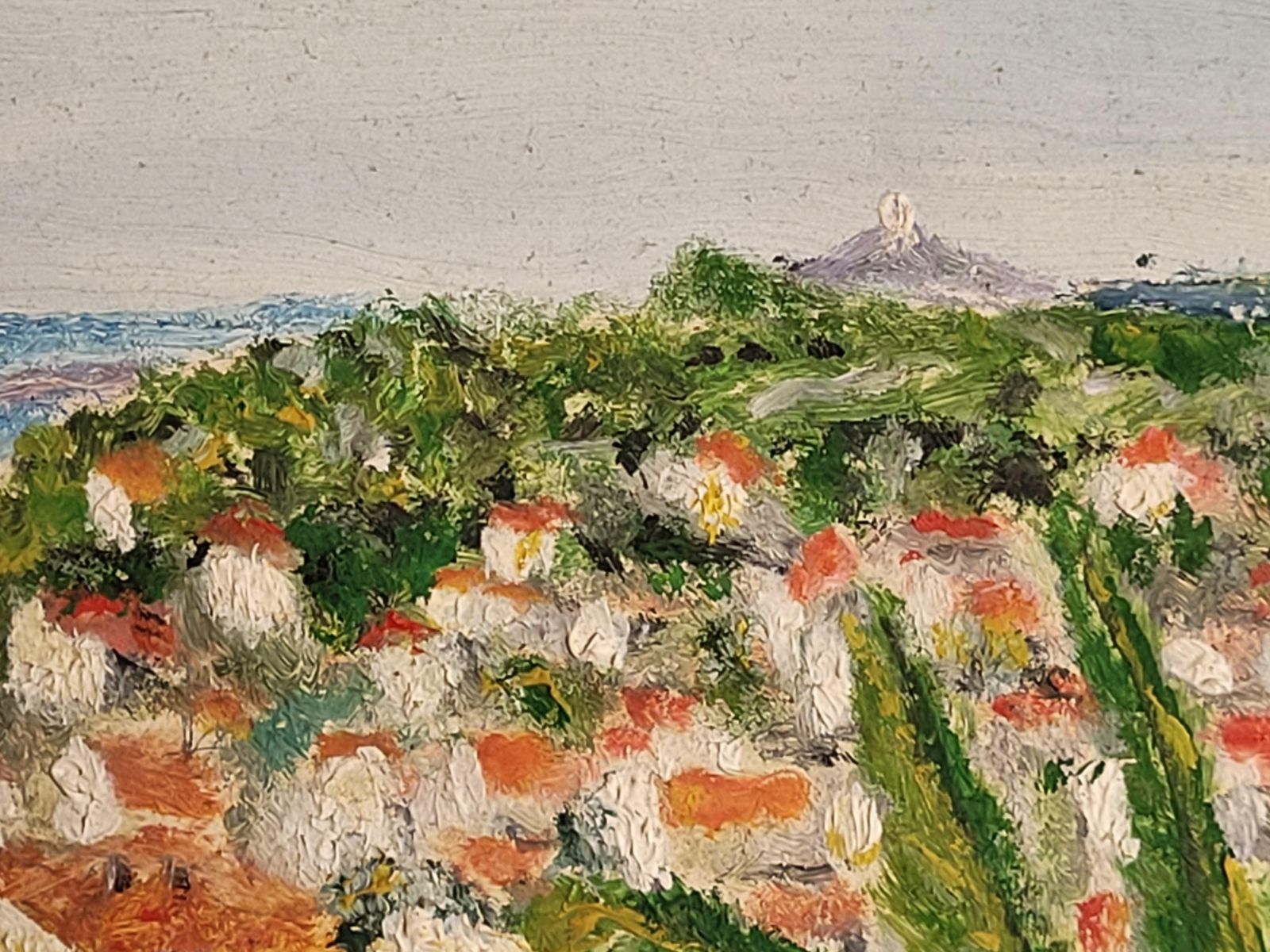 Janotithe Côte D'azur. Mid Century Oil Landscape Painting. photo vintage