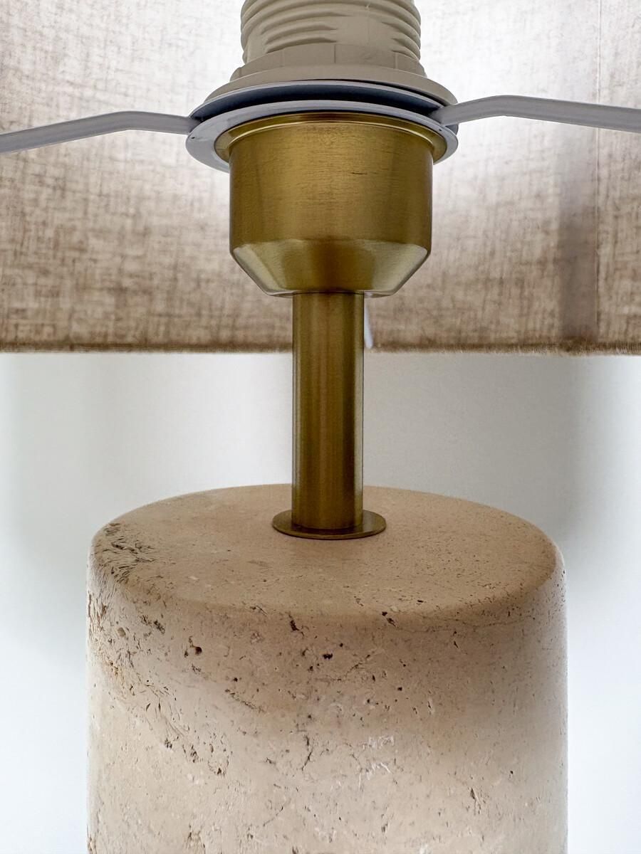 Pair Of Contemporary Table Lamps, Travertine, Italy photo Lighting