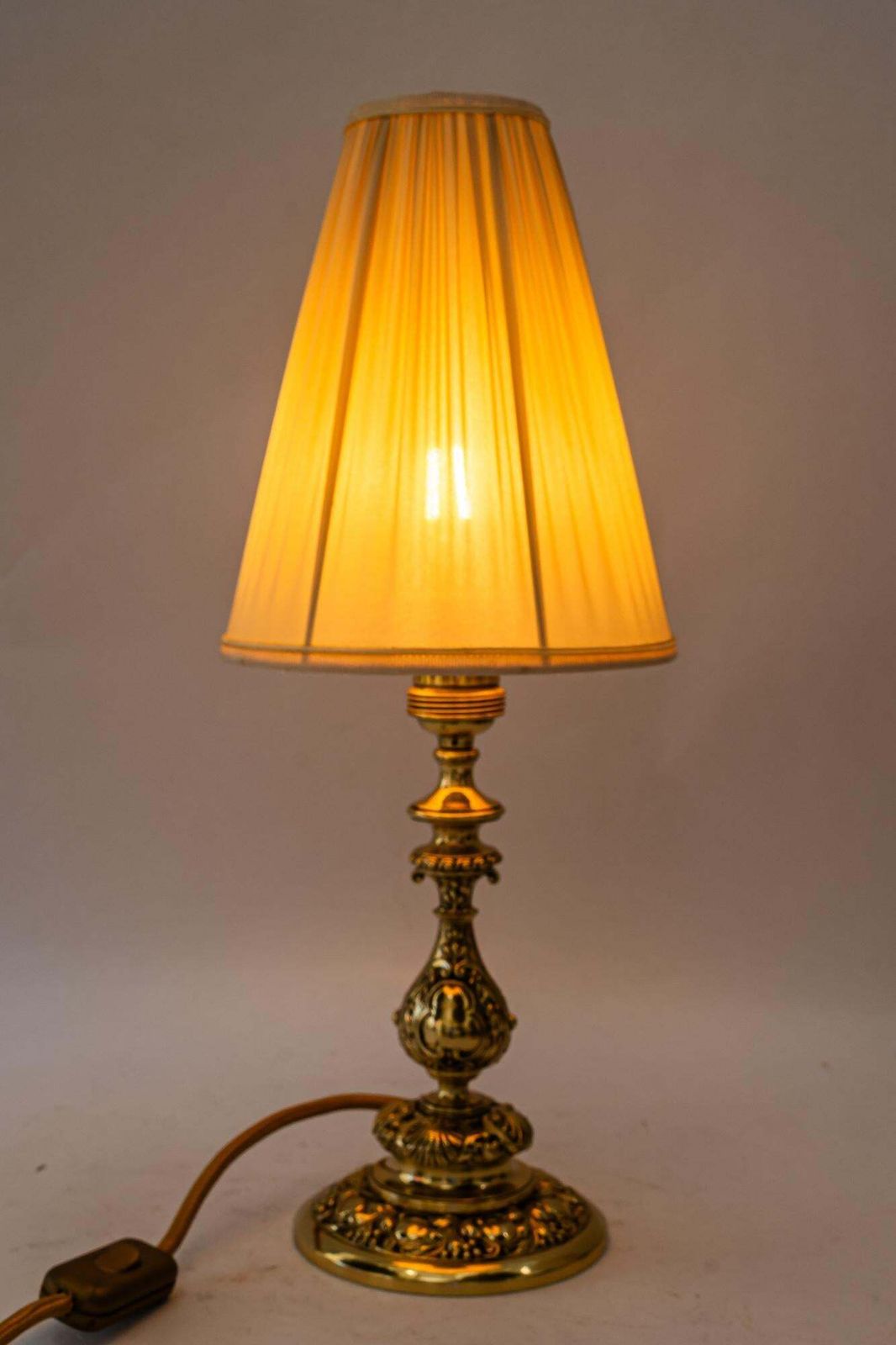 Lighting Historistic Table Lamp With Original Cut Glass Shade Vienna Around 1890s photo