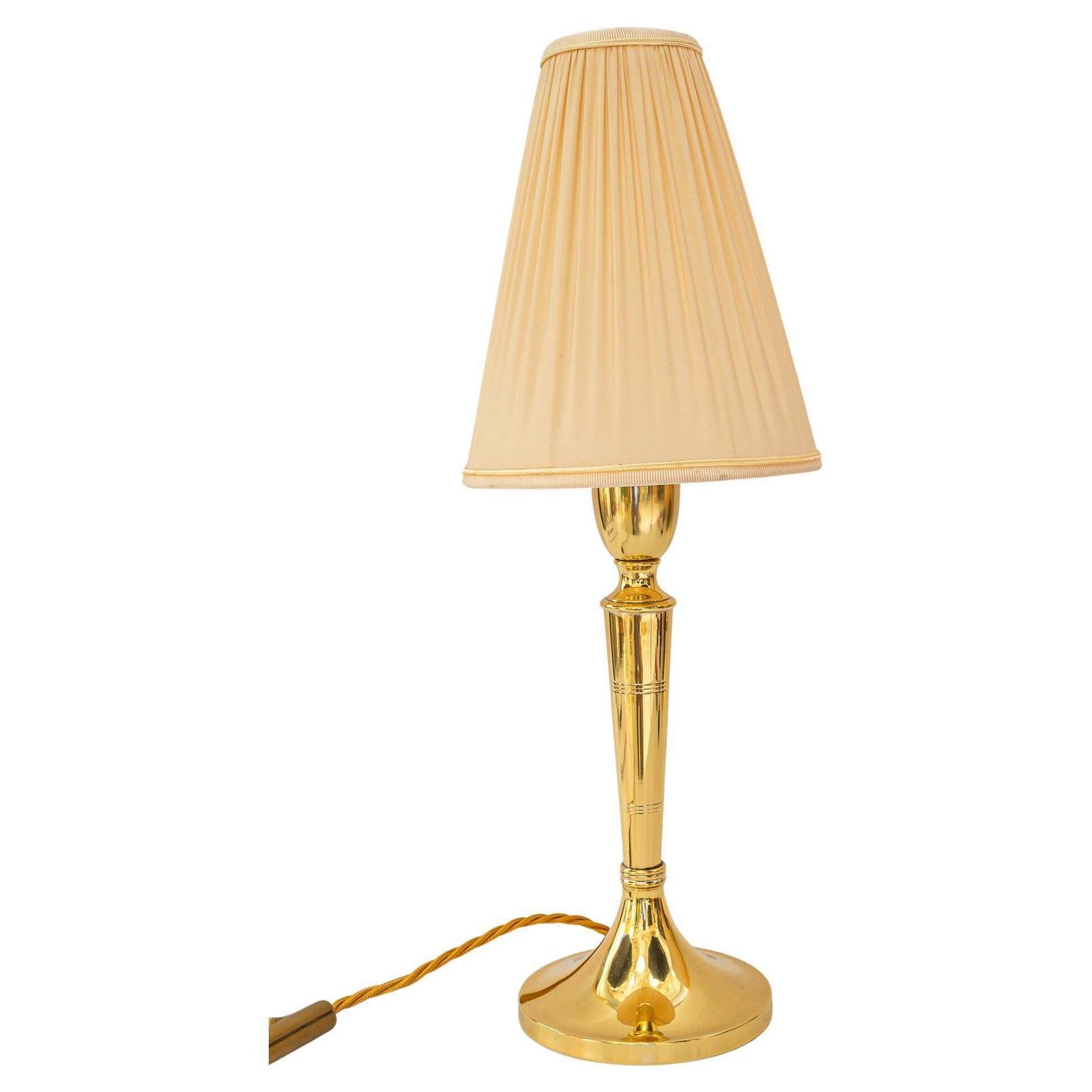 Art Deco Table Lamp With Fabric Shade Vienna Around 1920s